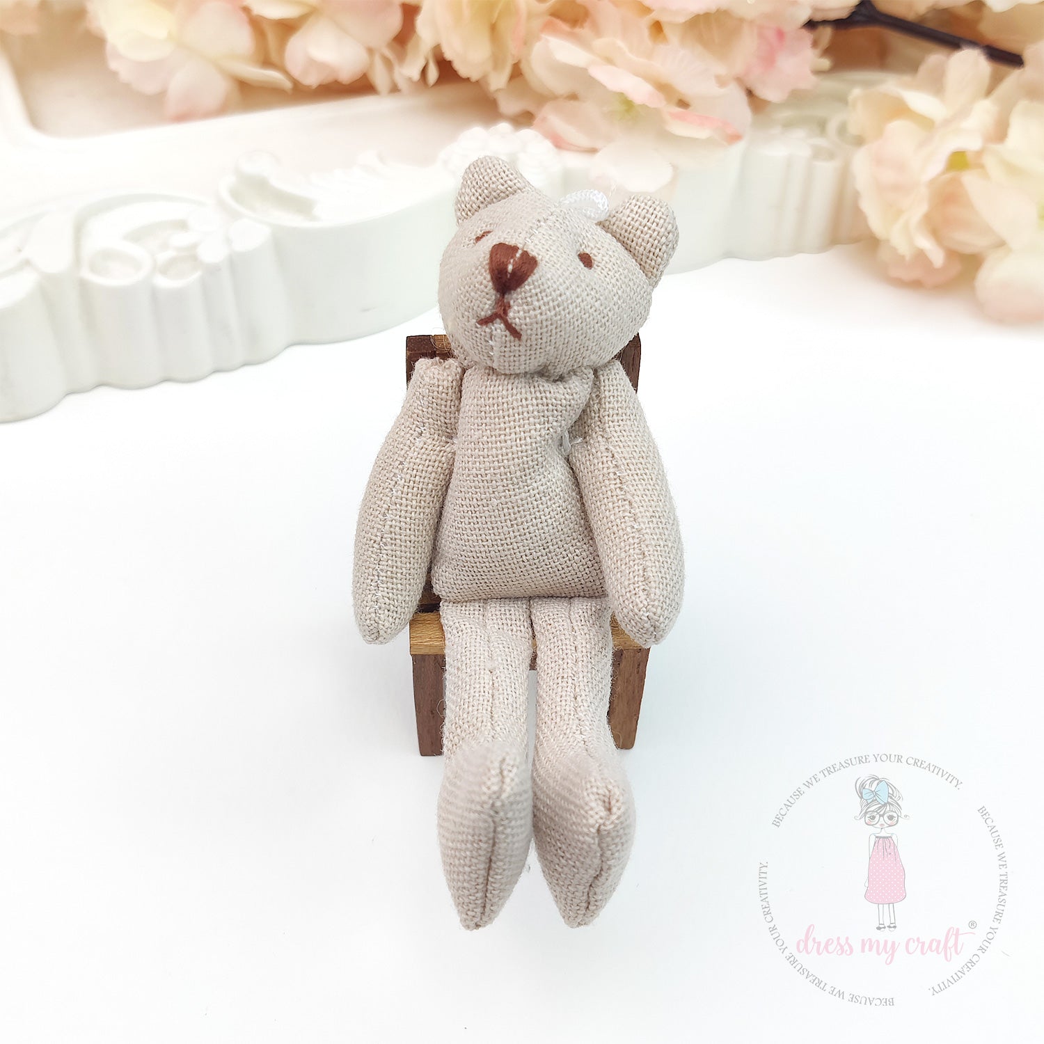 Miniature Cotton Stitched Teddy Bear