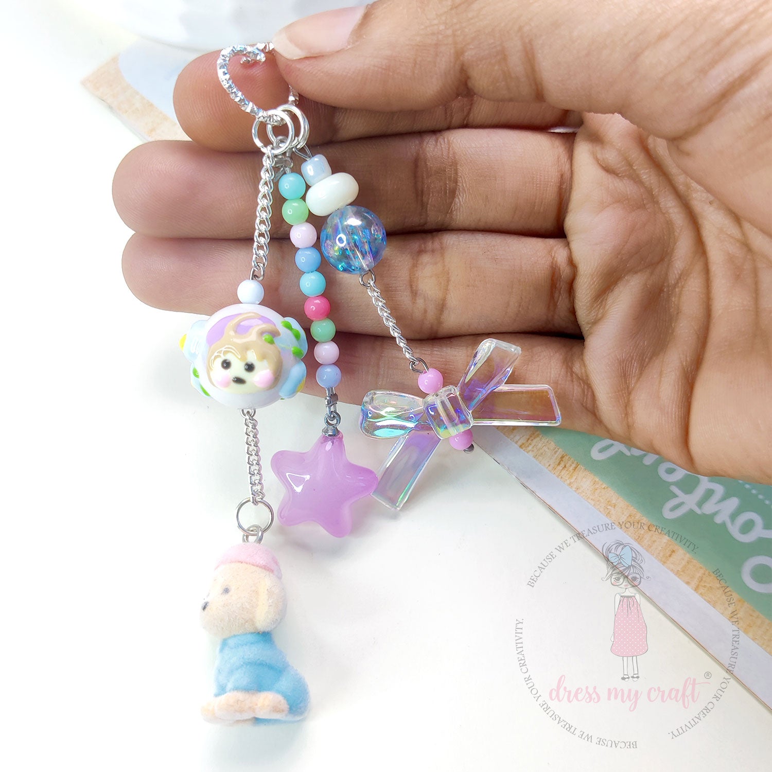 Miniature Velvet Dog Charm With Loop