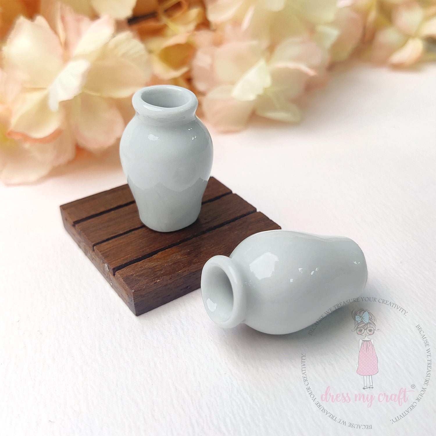 Miniature Round White Vase