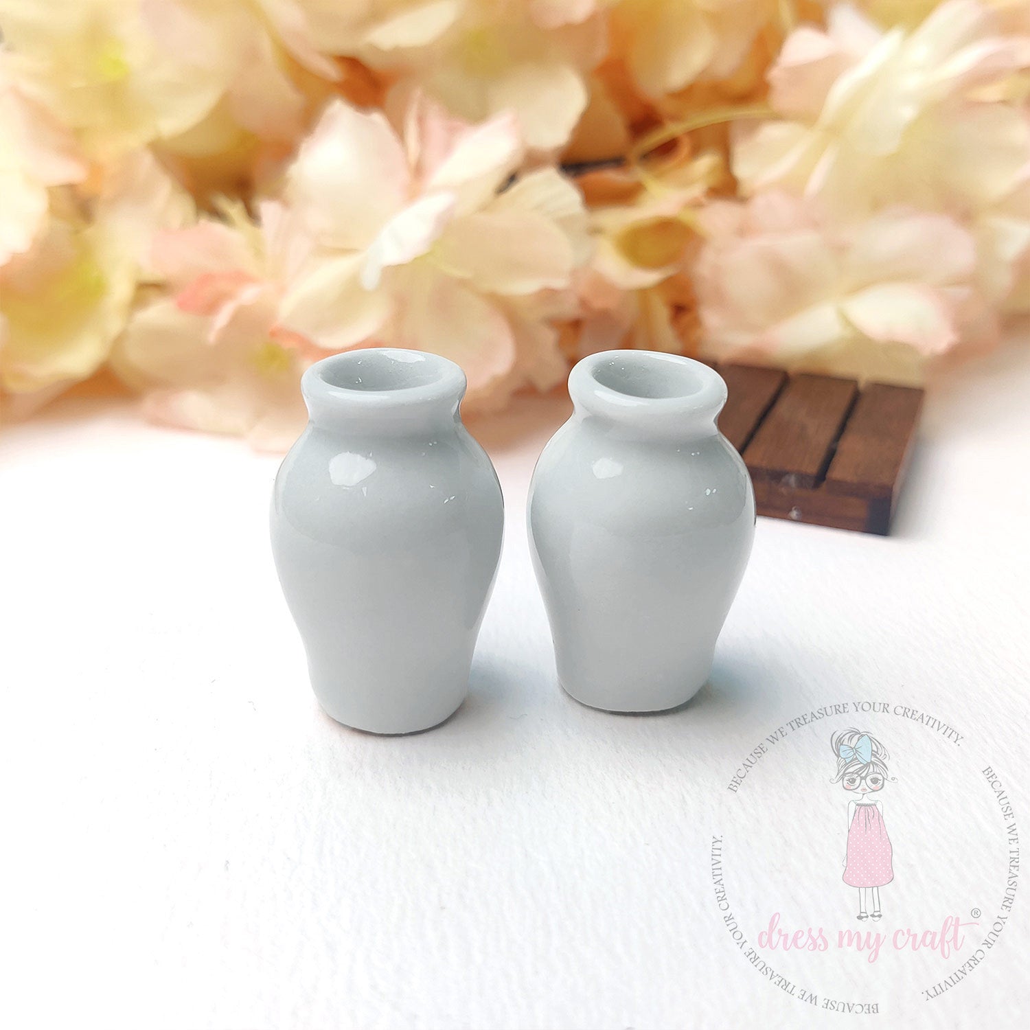 Miniature Round White Vase