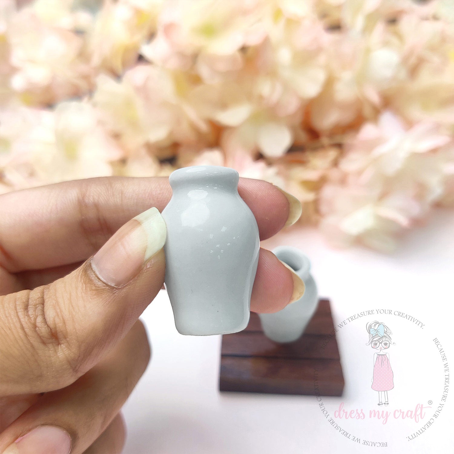 Miniature Round White Vase