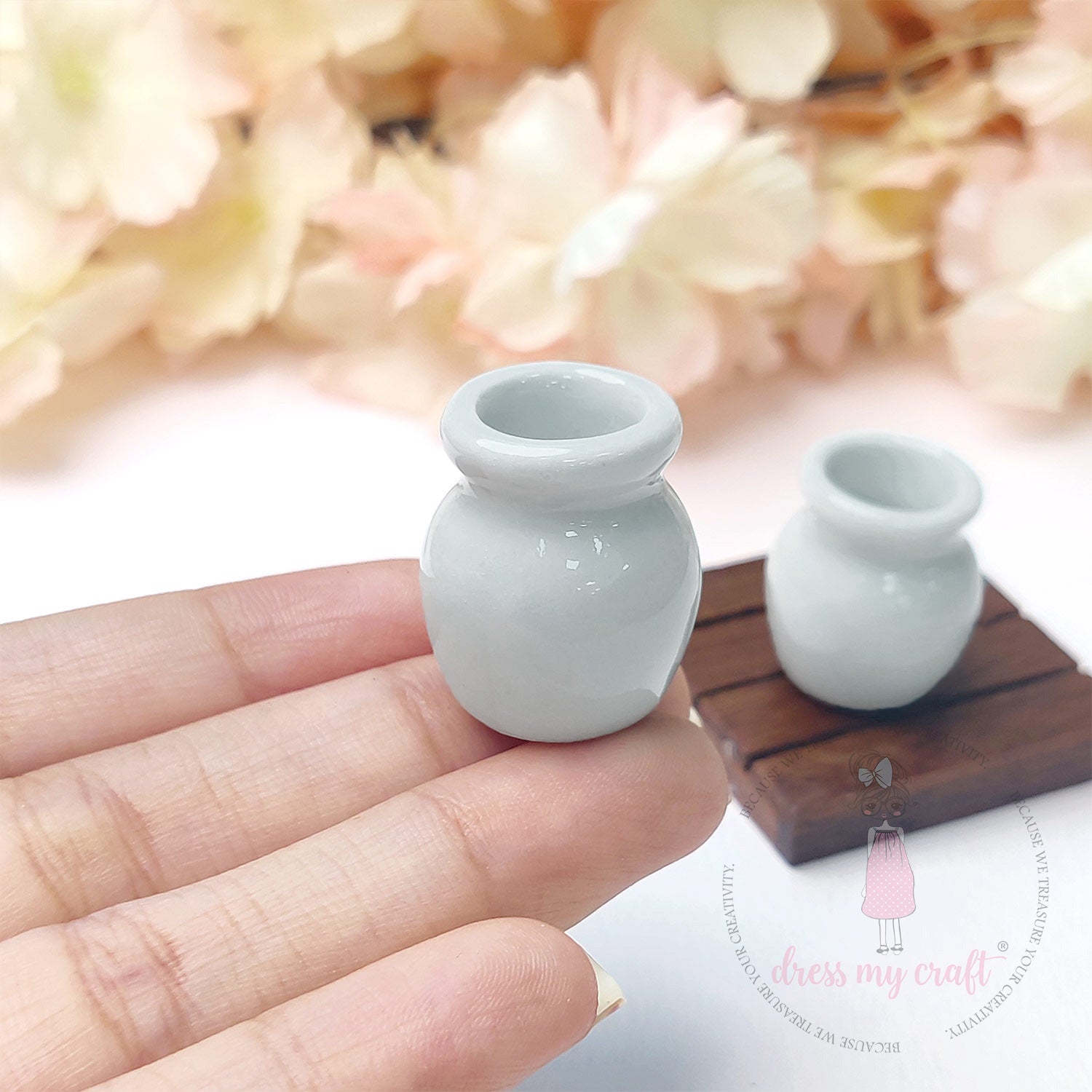 Miniature Flower Vase - White