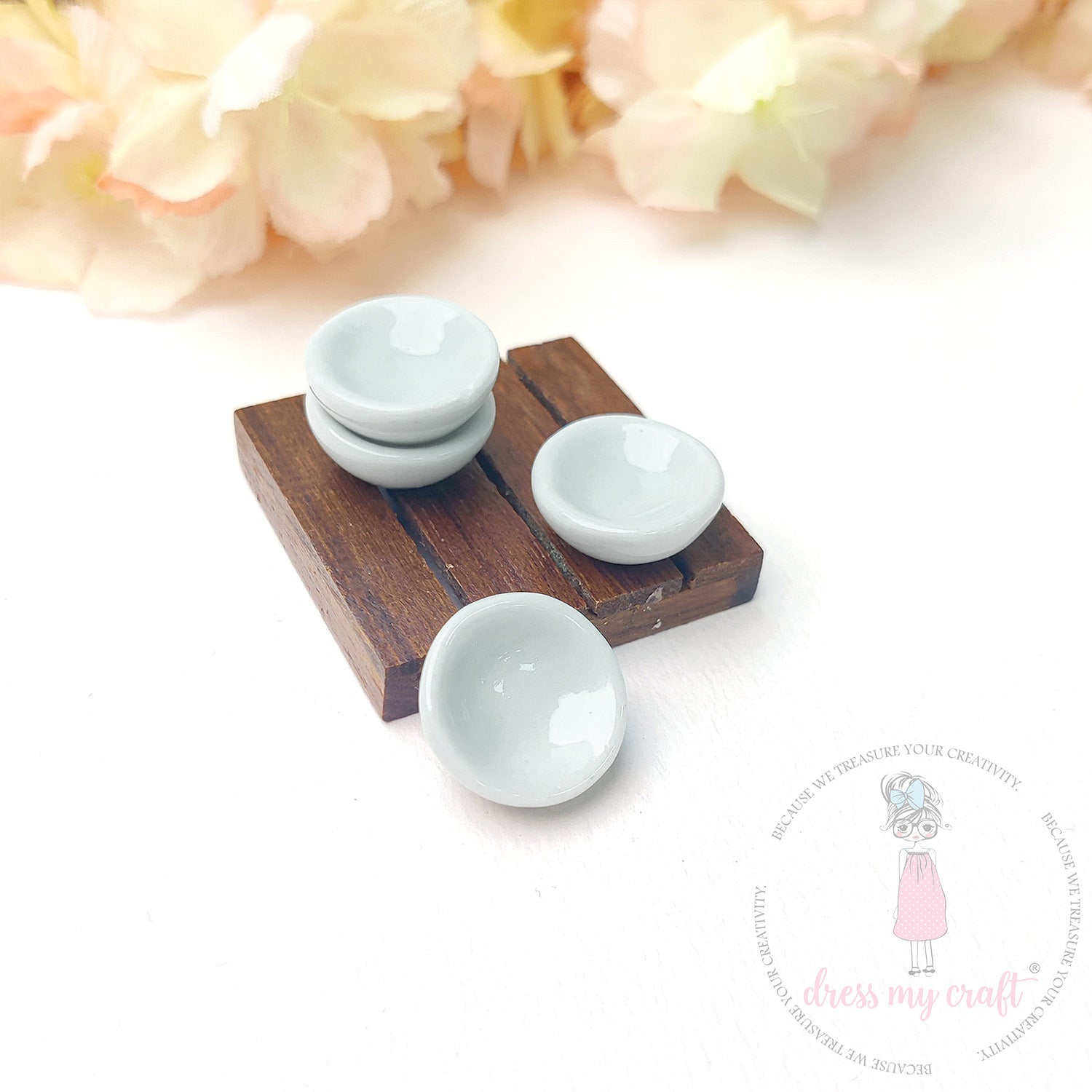 Miniature White Bowls
