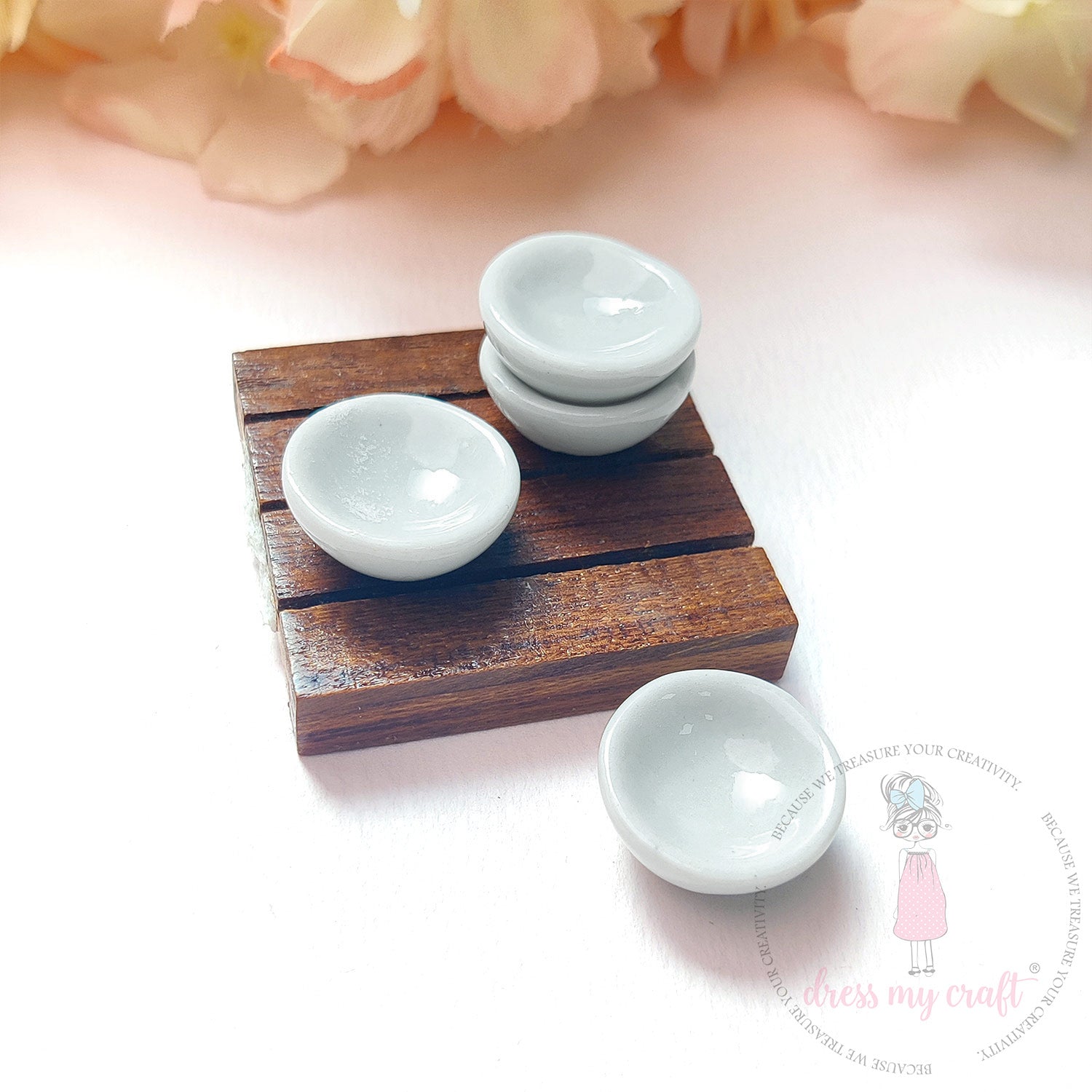 Miniature White Bowls