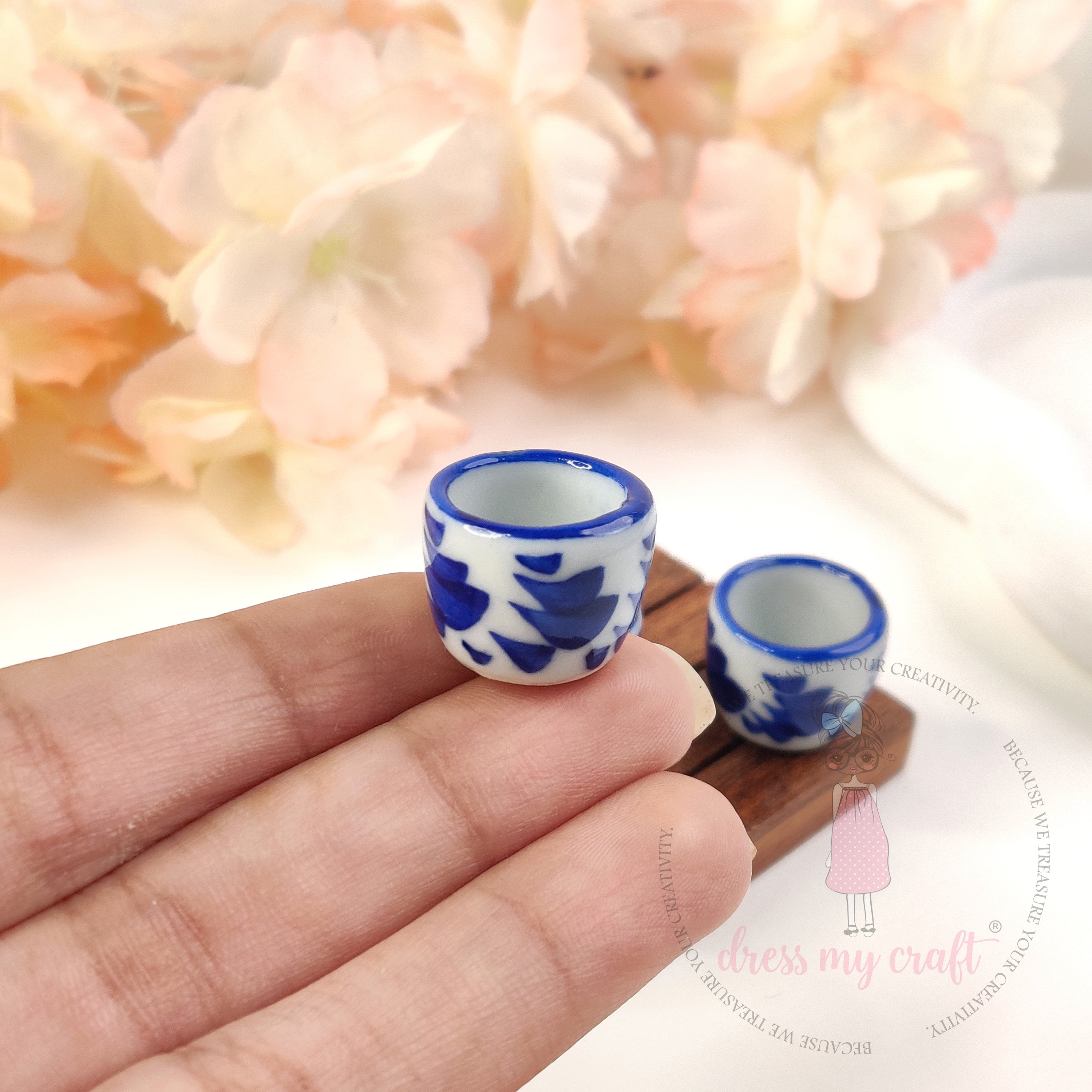 Miniature Printed Deep Bowl - Blue