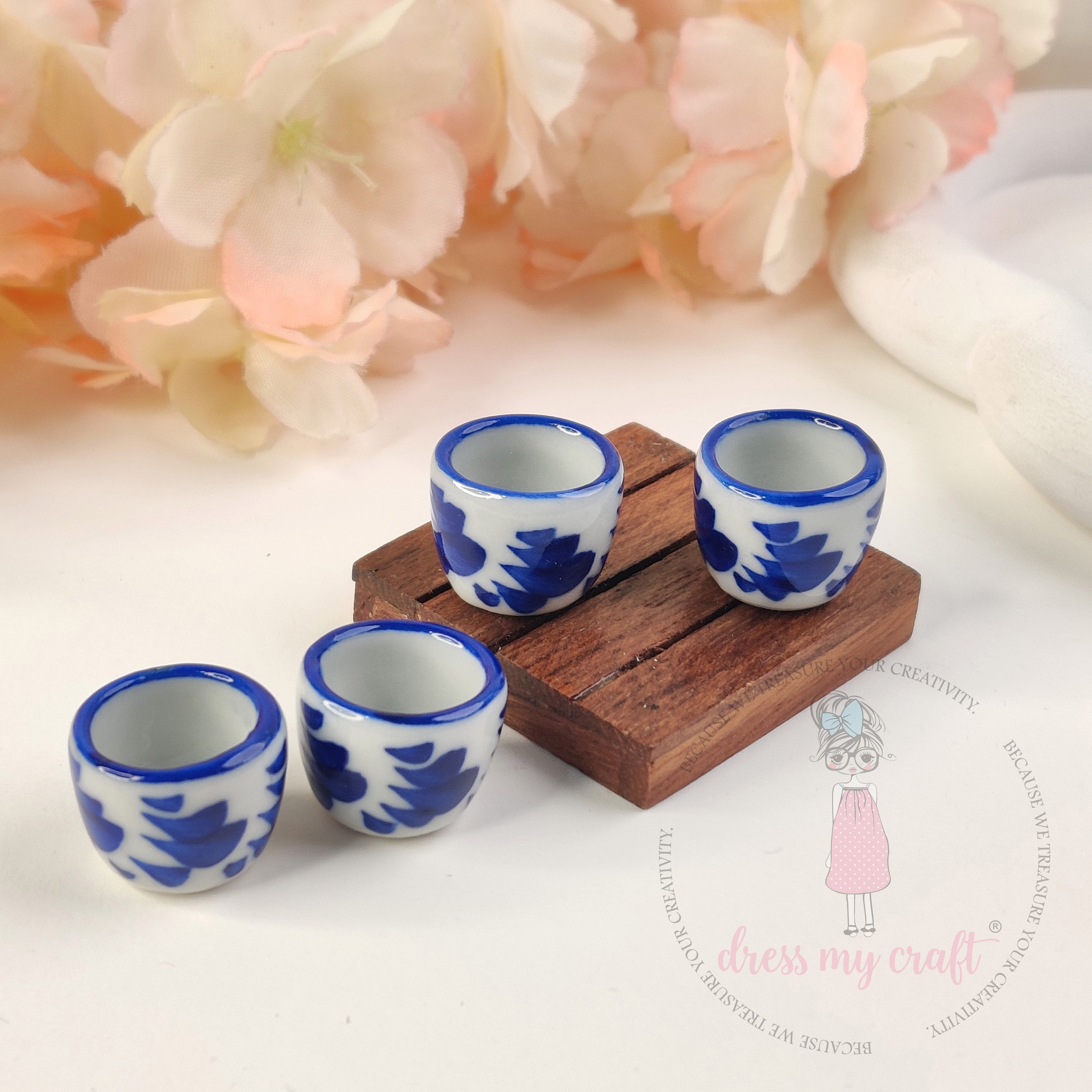 Miniature Printed Deep Bowl - Blue