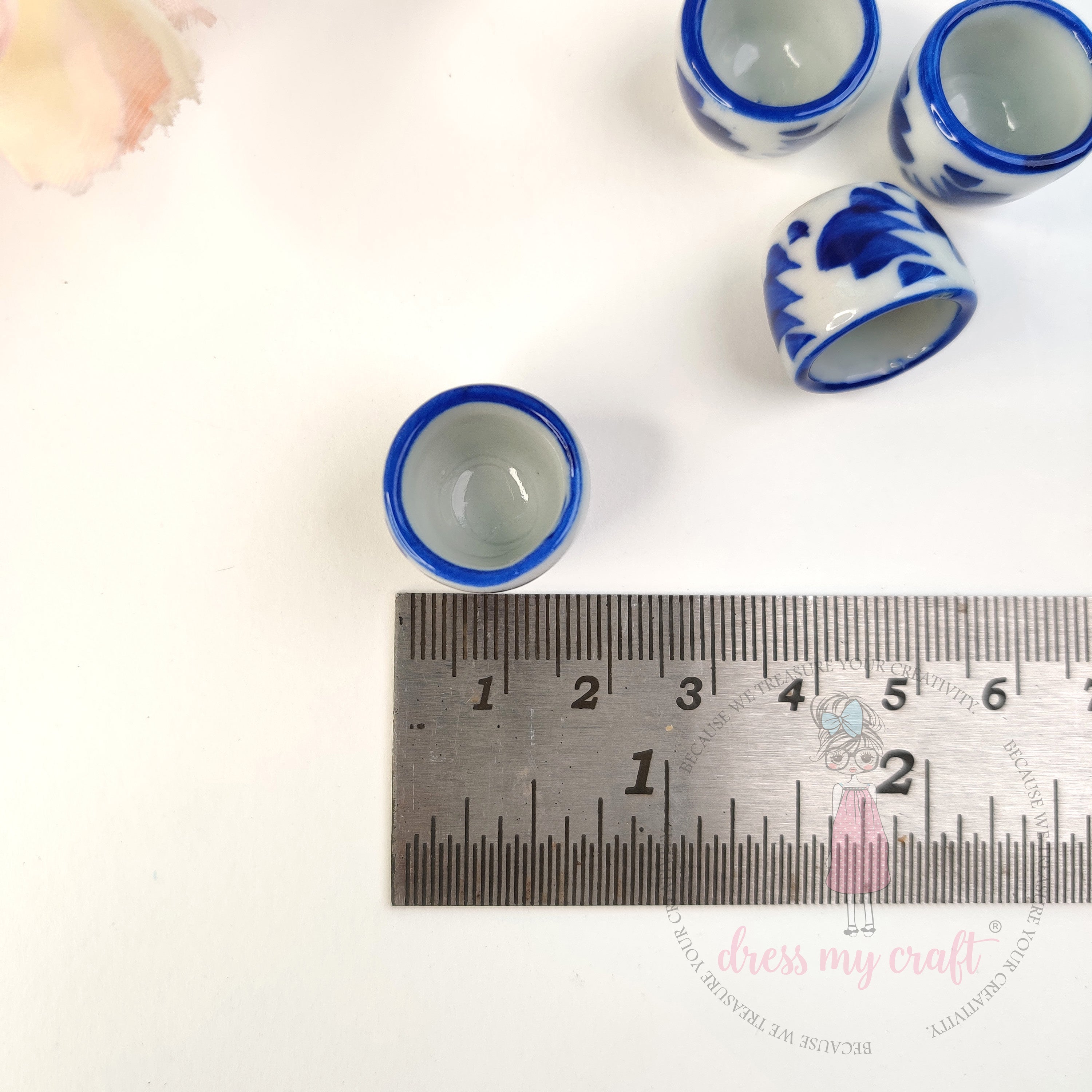 Miniature Printed Deep Bowl - Blue