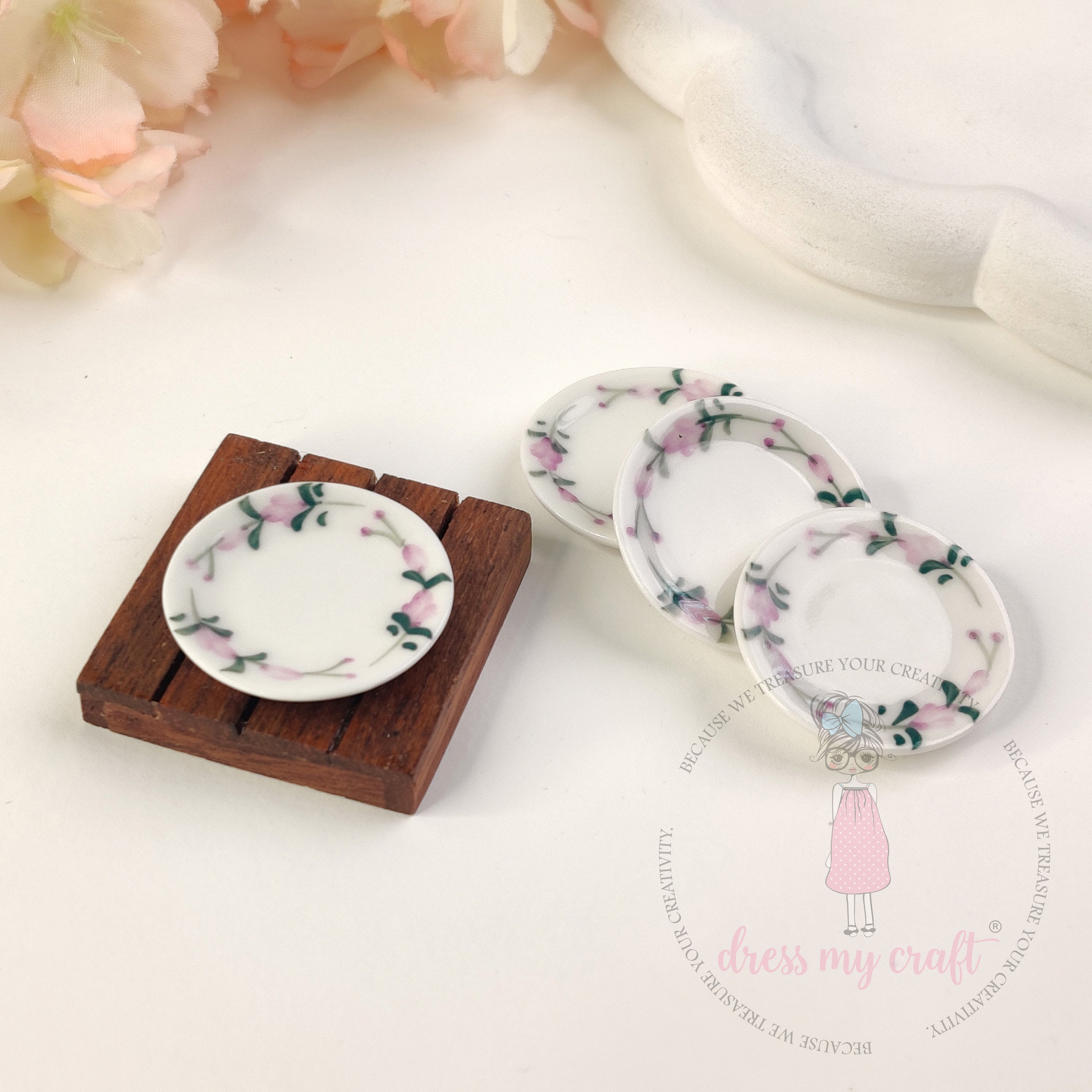 Miniature Pastel Petal Plates