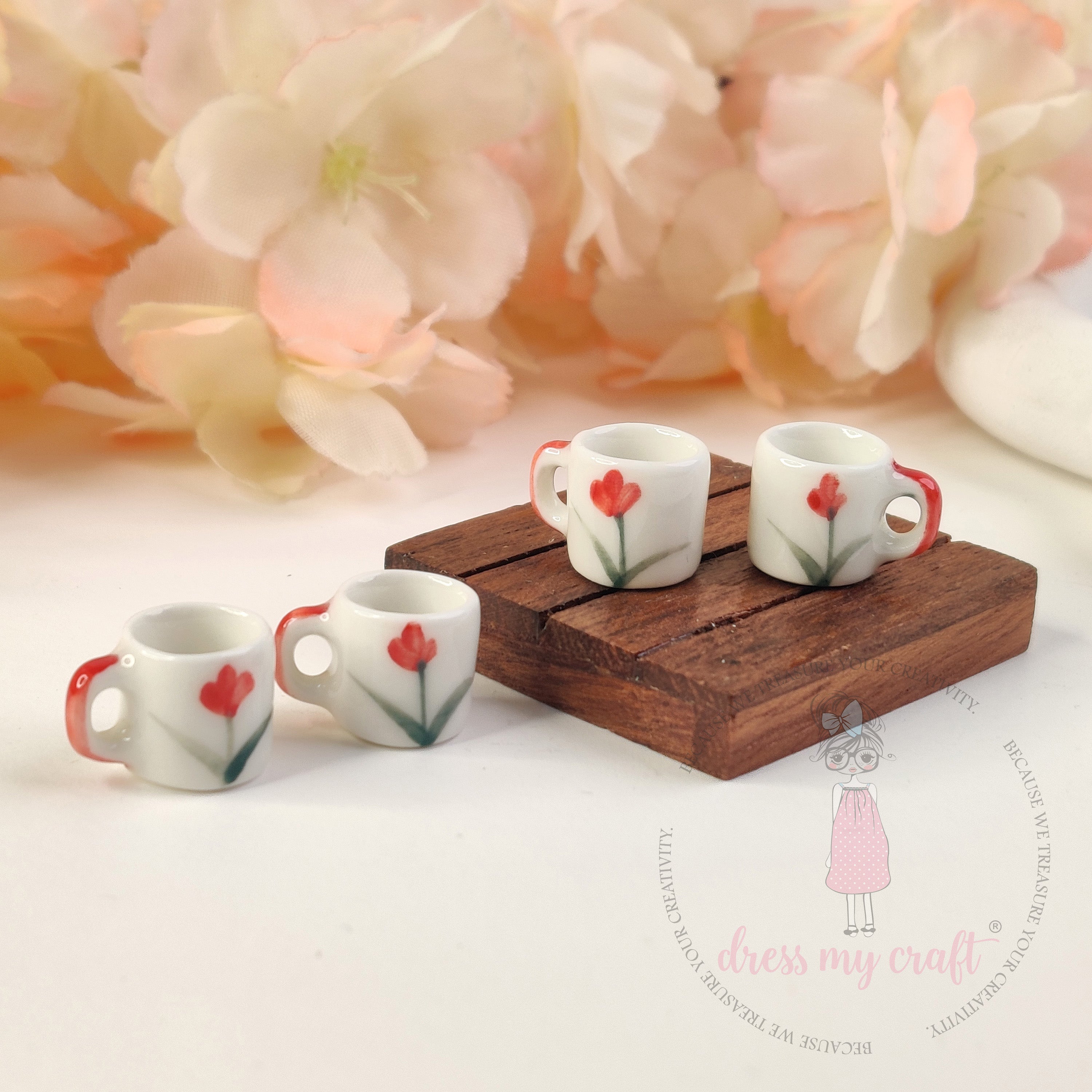 Miniature Floral Coffee Mugs