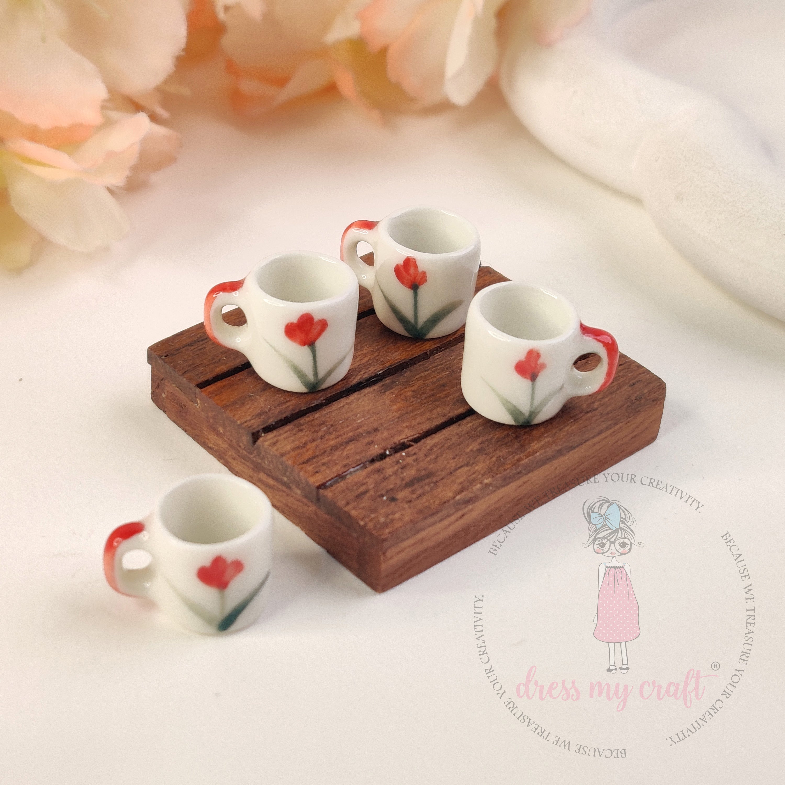 Miniature Floral Coffee Mugs