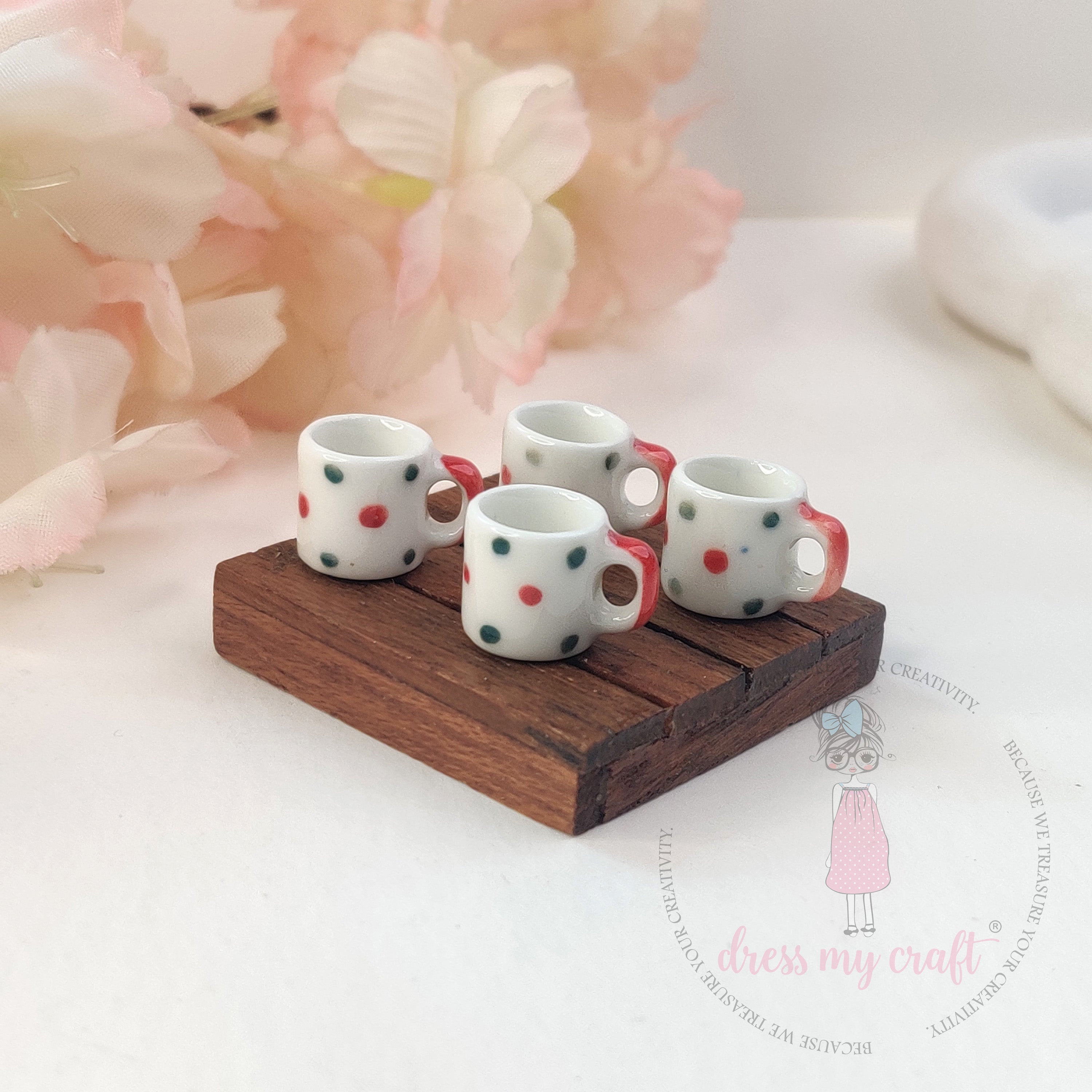 Miniature Polka Dot Coffee Mugs