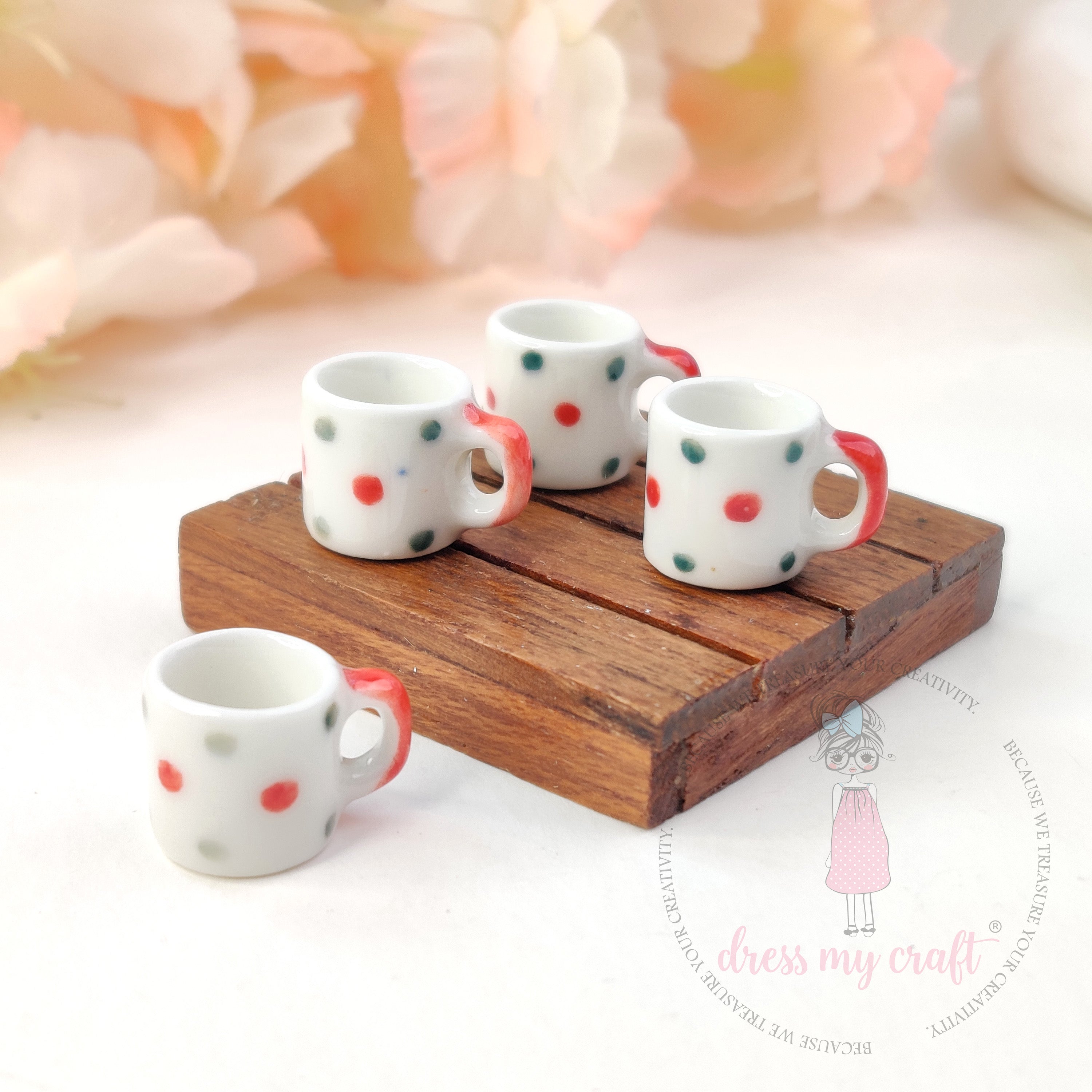 Miniature Polka Dot Coffee Mugs