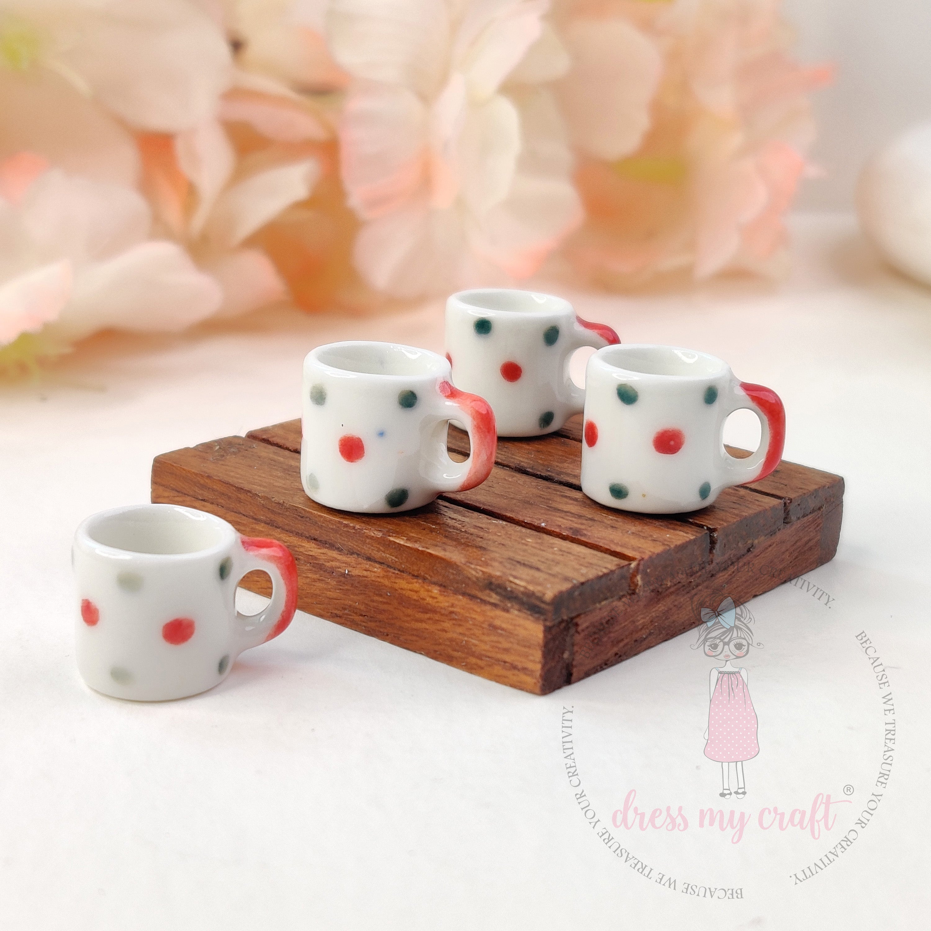 Miniature Polka Dot Coffee Mugs
