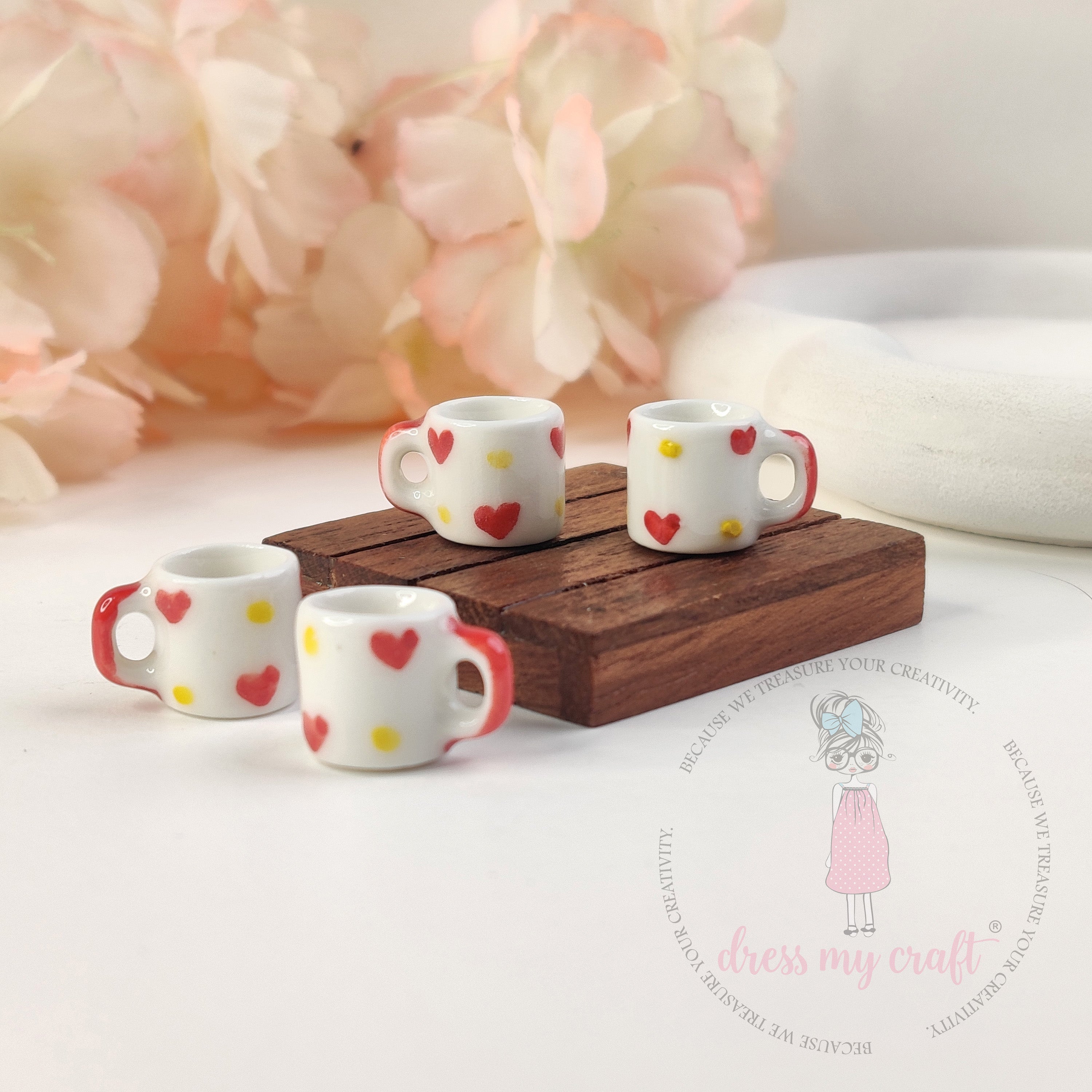 Miniature Heart Coffee Mugs