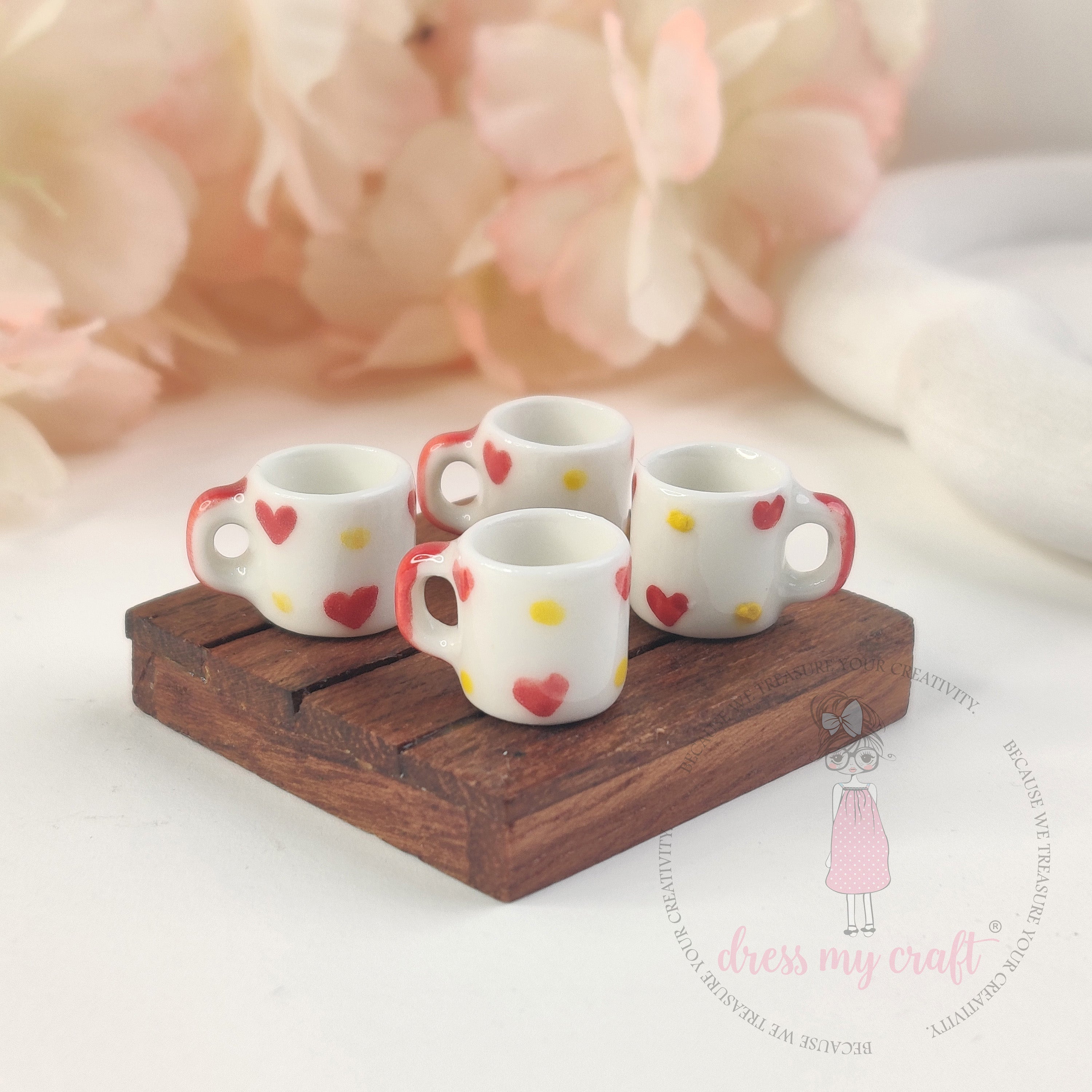 Miniature Heart Coffee Mugs