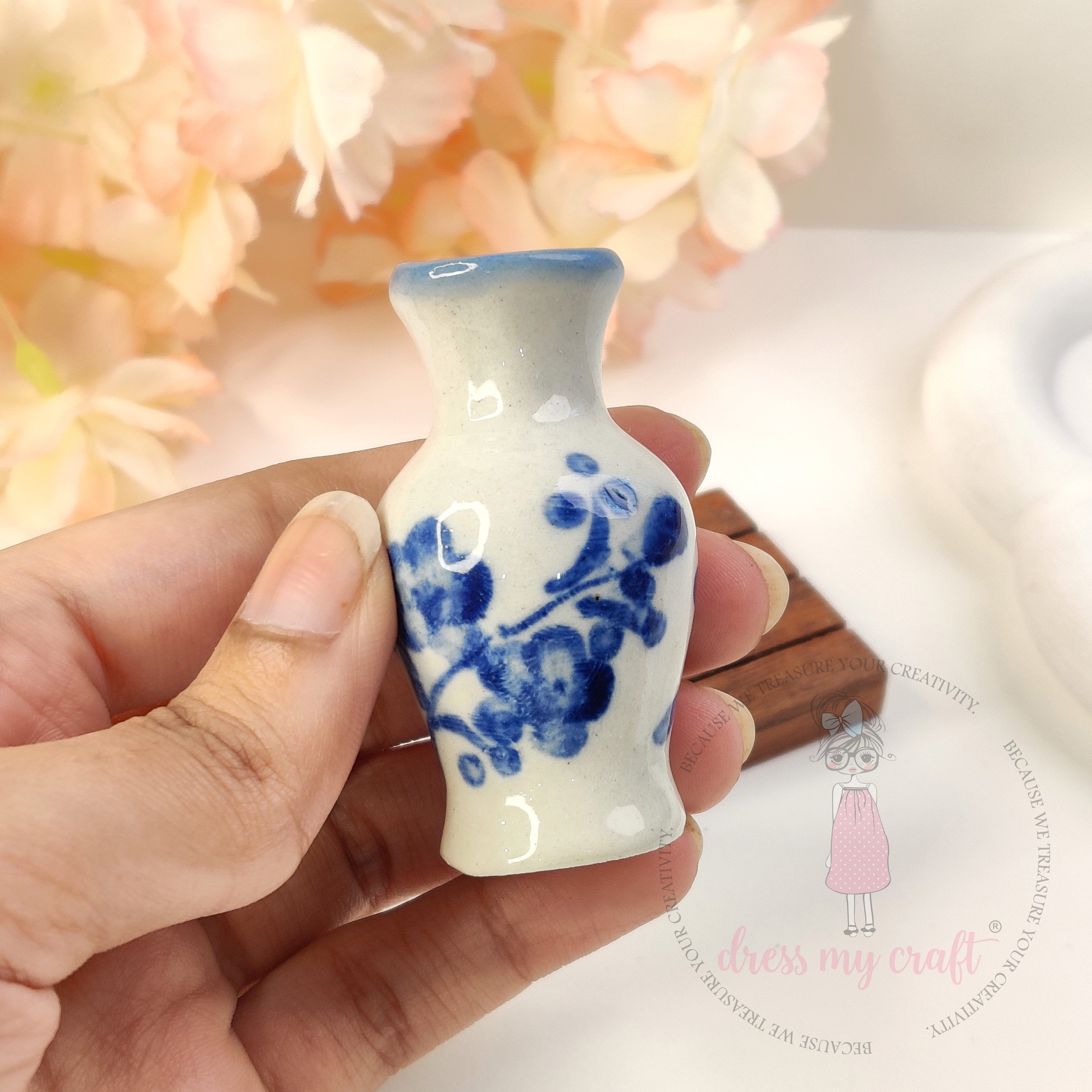 Miniature Blue Orchid Vase - Big