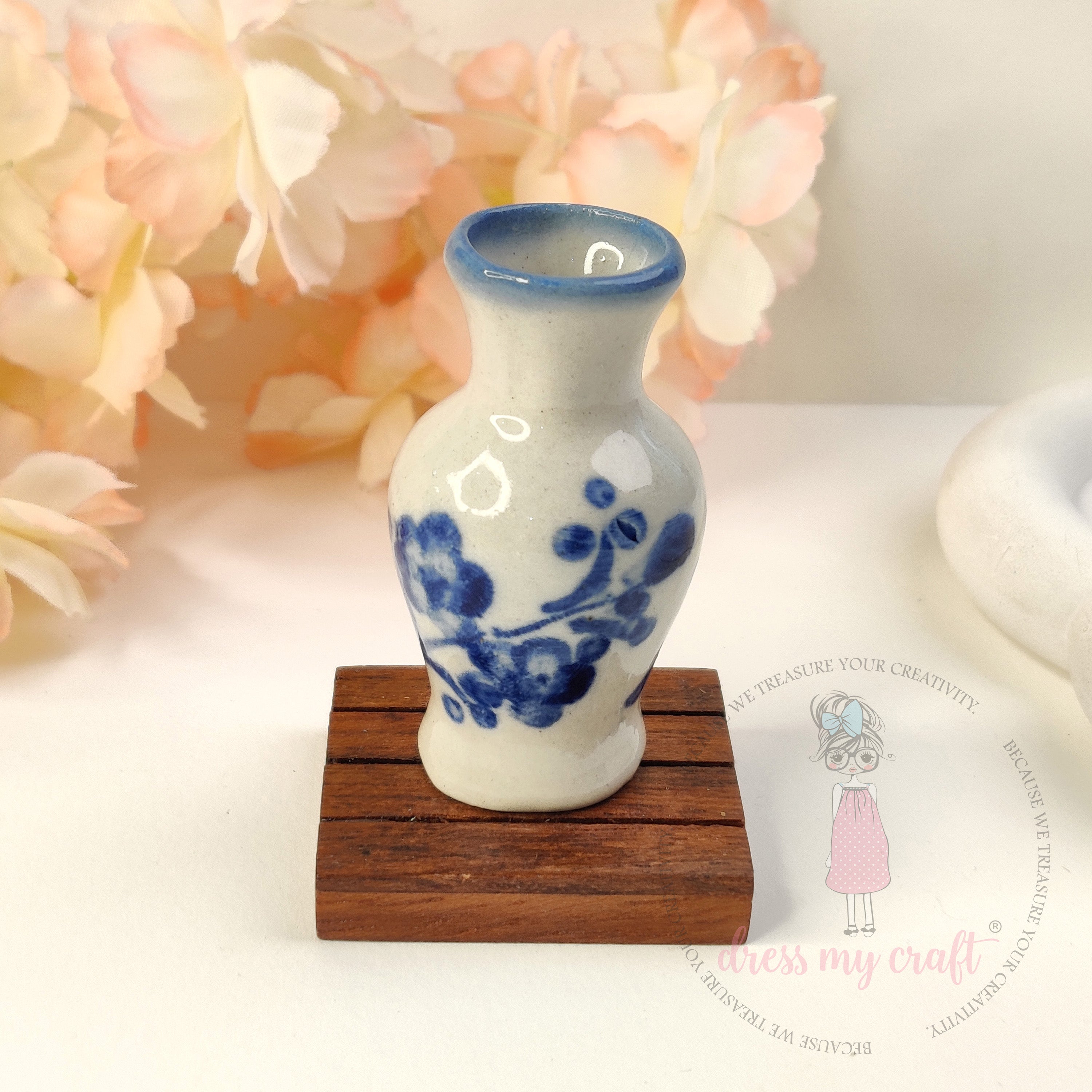 Miniature Blue Orchid Vase - Big