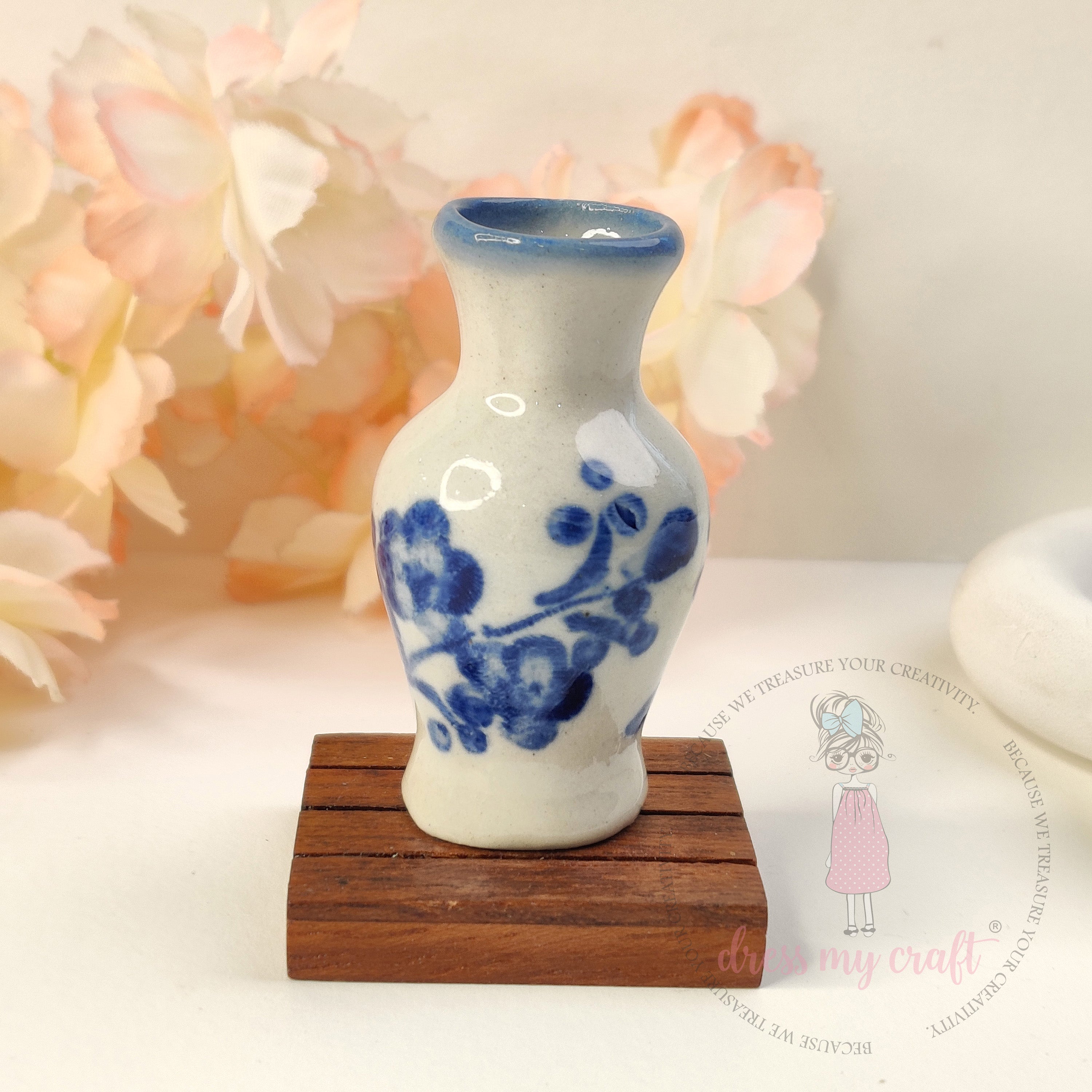 Miniature Blue Orchid Vase - Big
