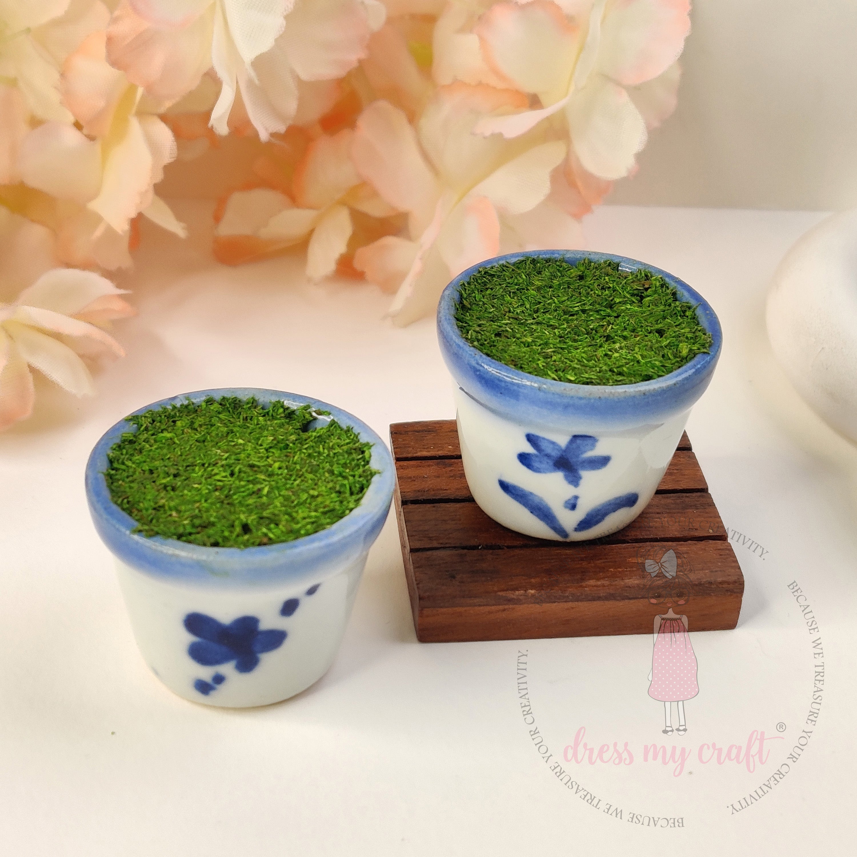 Miniature Round Floral Pot - Big