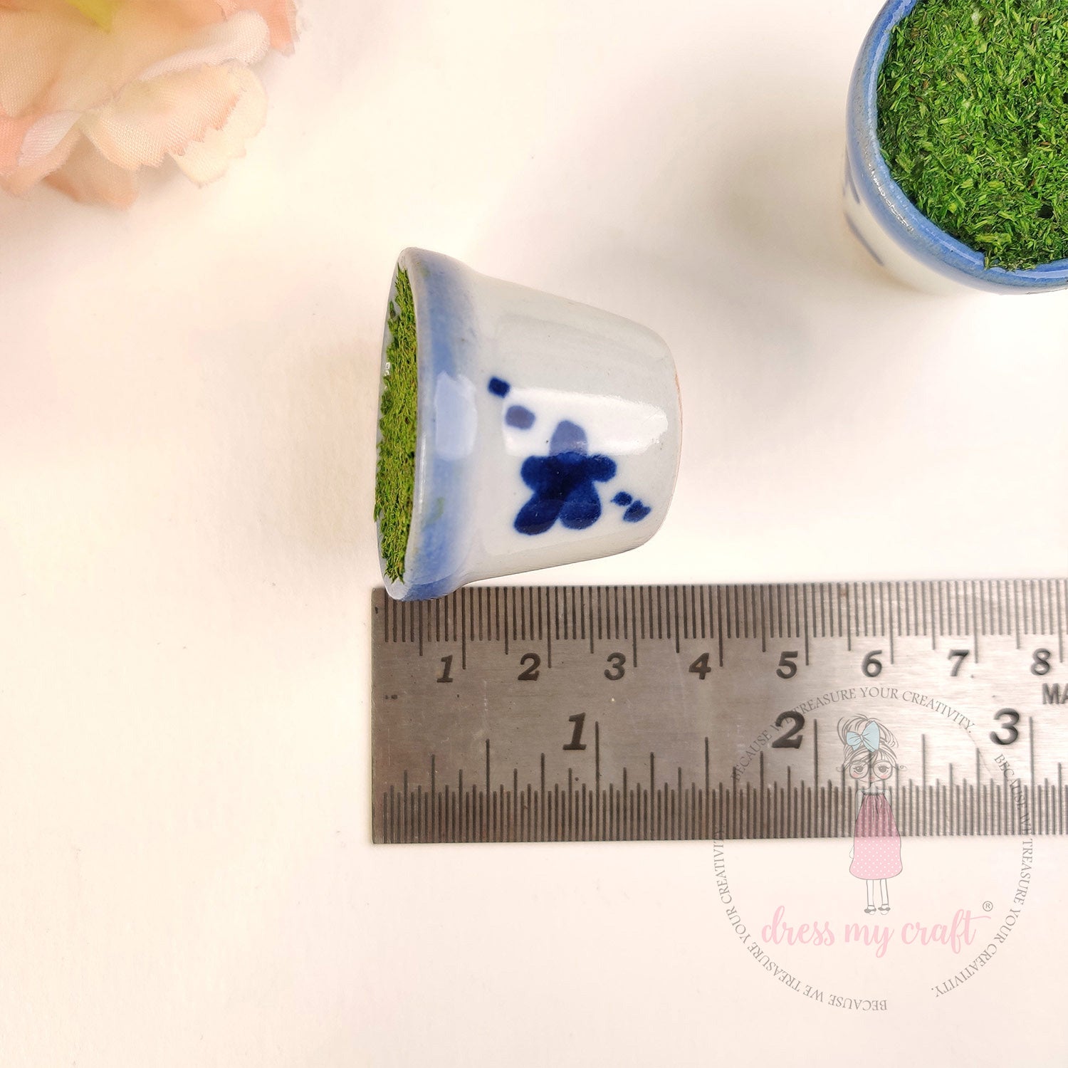 Miniature Round Floral Pot - Big