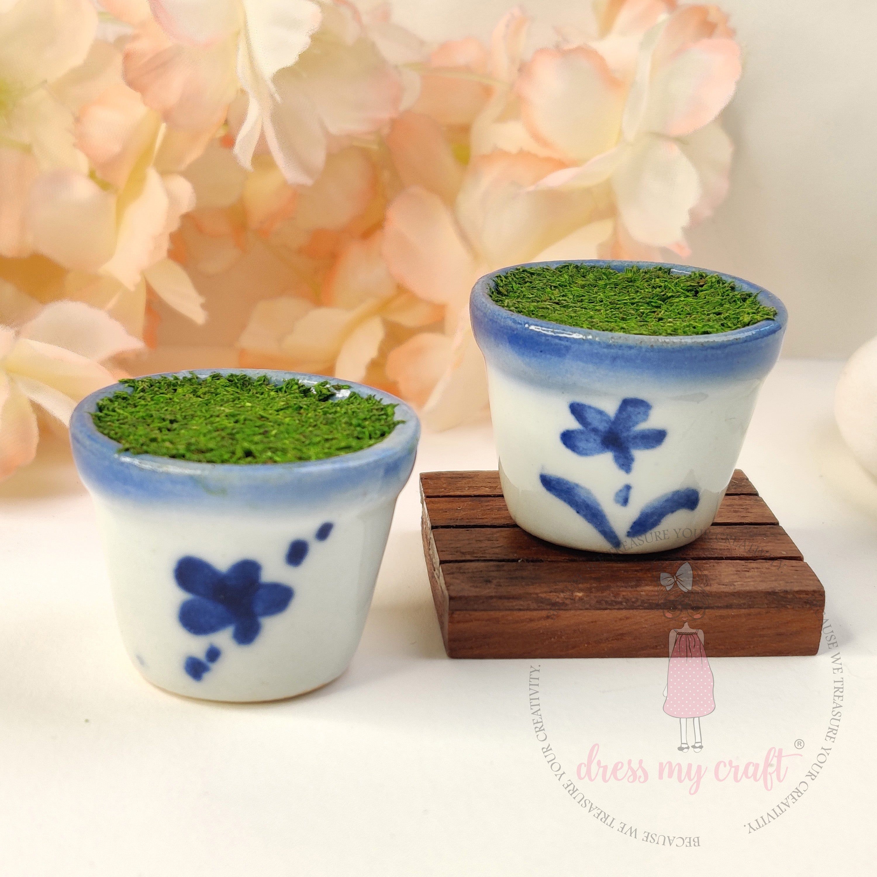 Miniature Round Floral Pot - Big