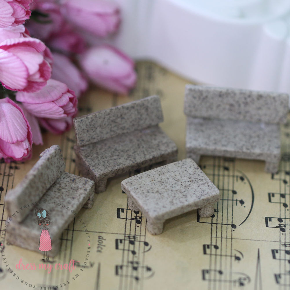 Miniature Bench and Table Set