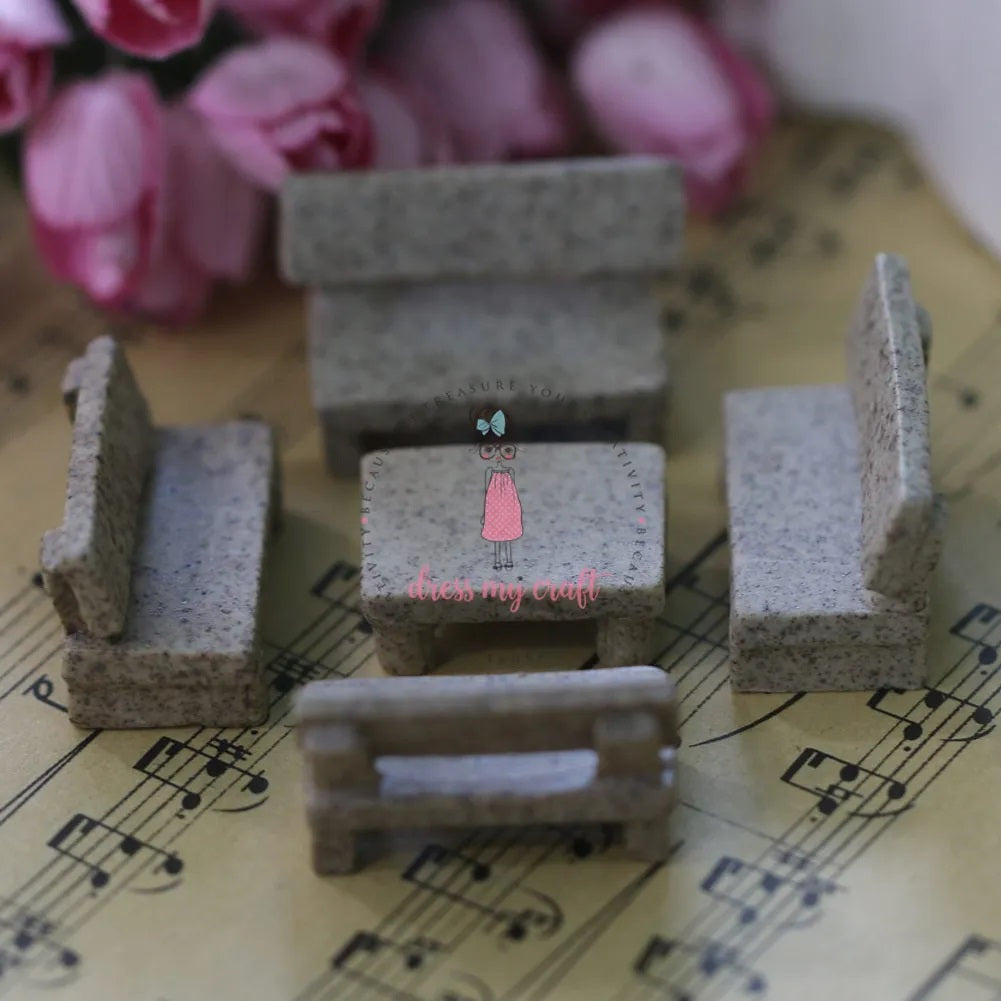 Miniature Bench and Table Set