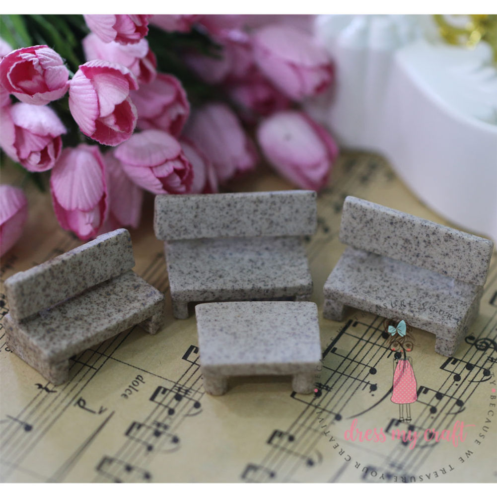 Miniature Bench and Table Set