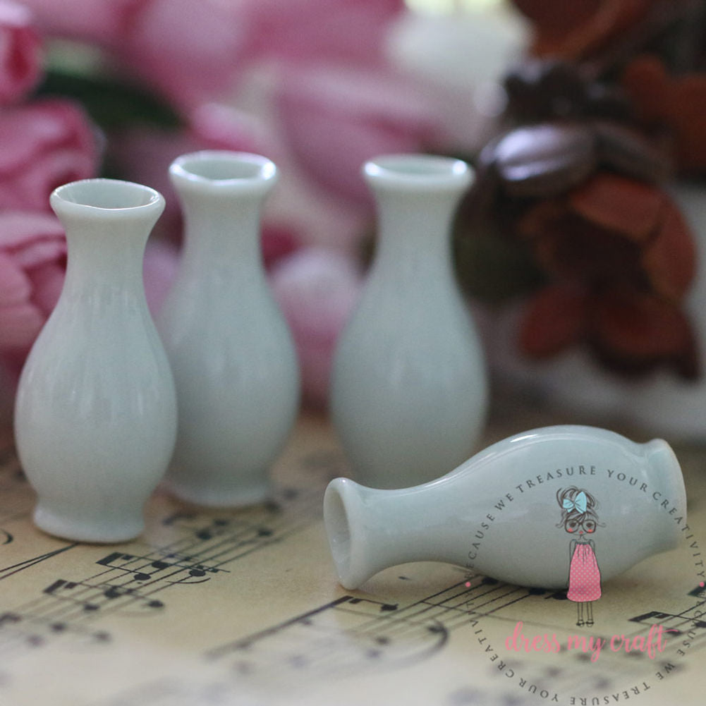 Miniature White Long Vase