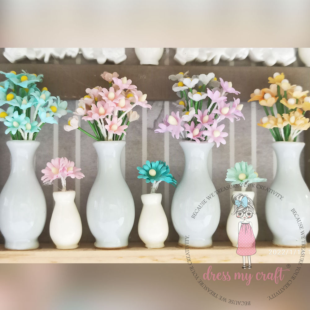 Miniature White Long Vase
