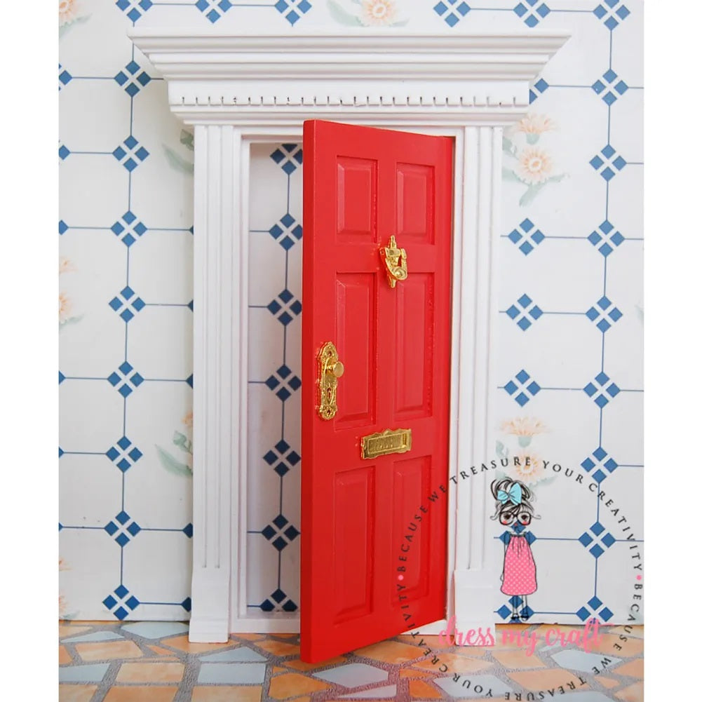Miniature Anywhere Big Wooden Door - Red