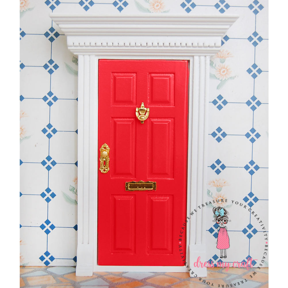 Miniature Anywhere Big Wooden Door - Red