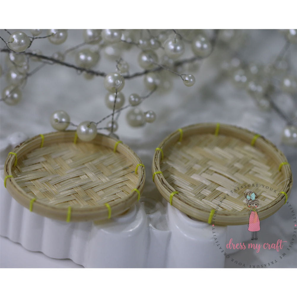 Miniature Vegetable Cane Flate Basket