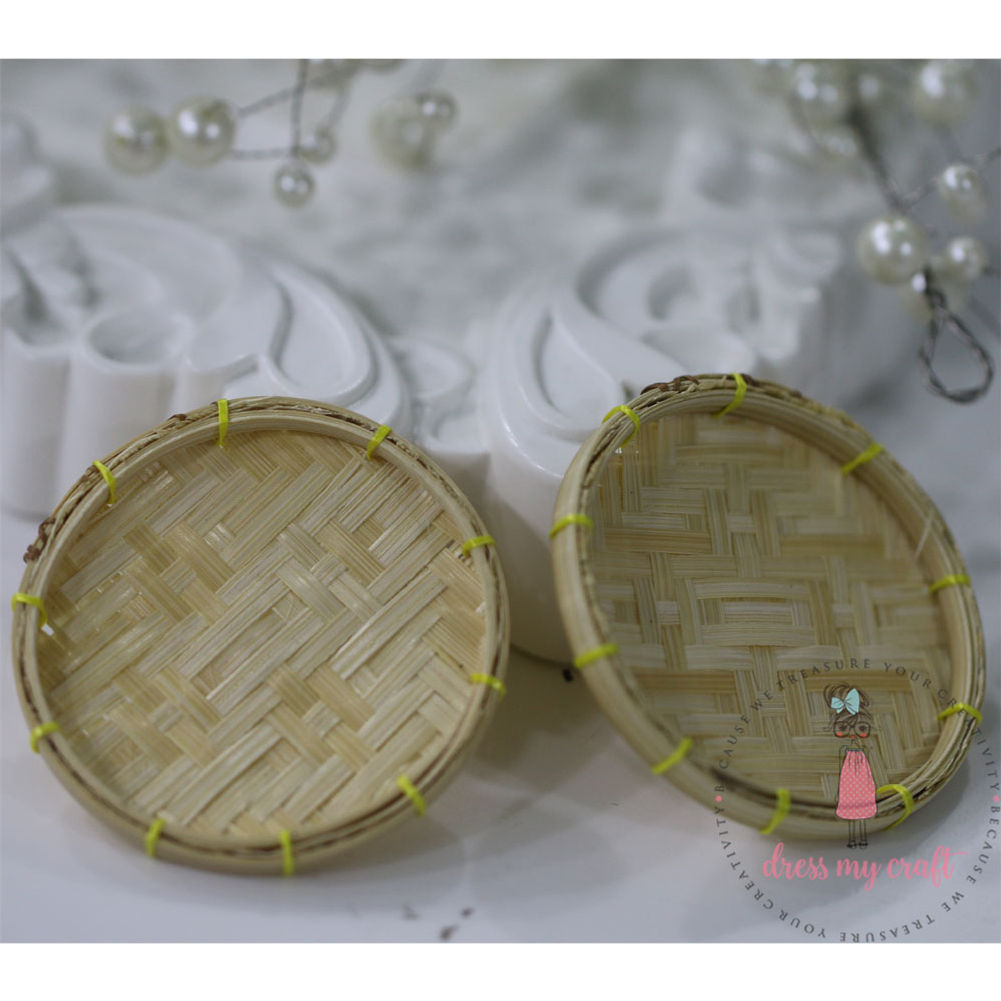 Miniature Vegetable Cane Flate Basket