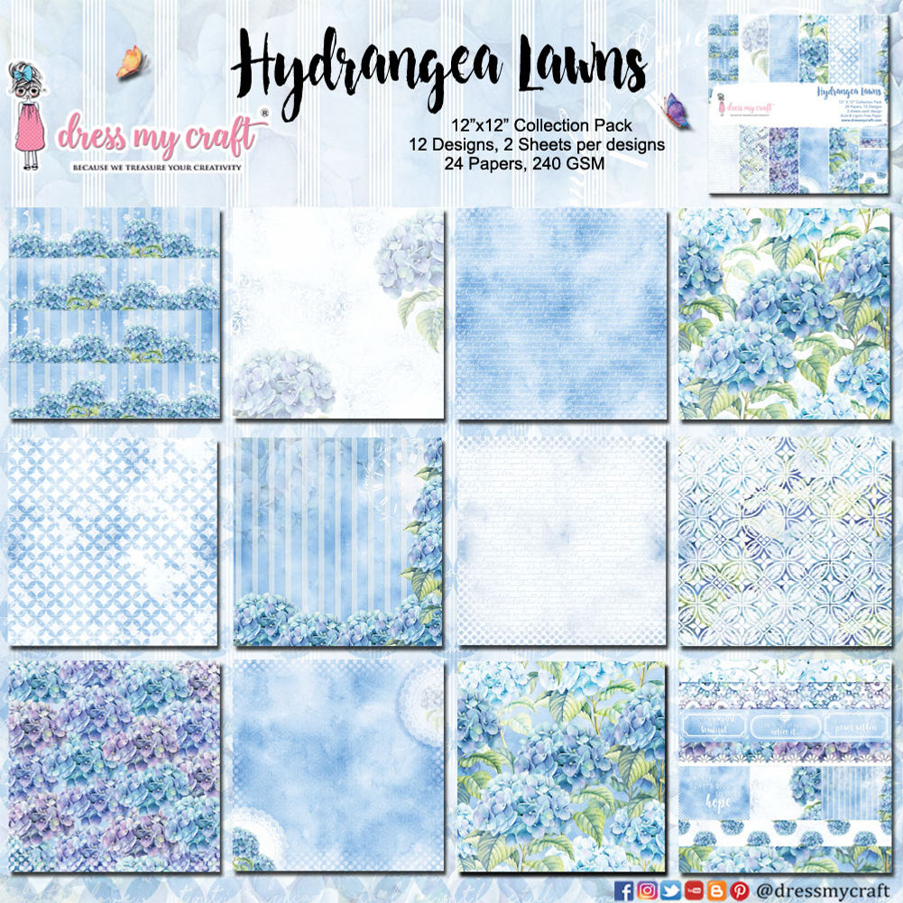 Hydrangea Lawns - 12" x 12" Paper Pad