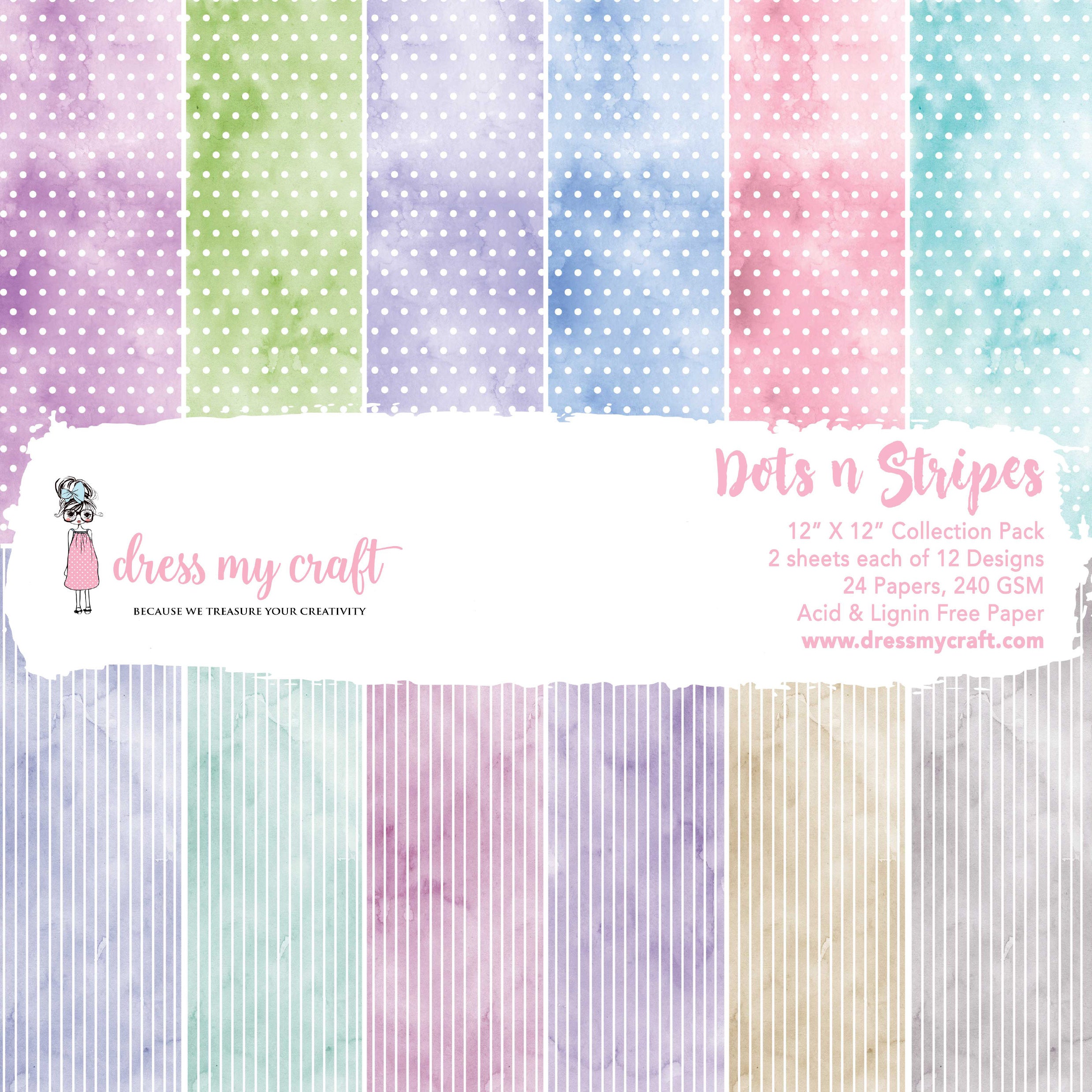 Dots n Stripes - 12" x 12" Paper Pad