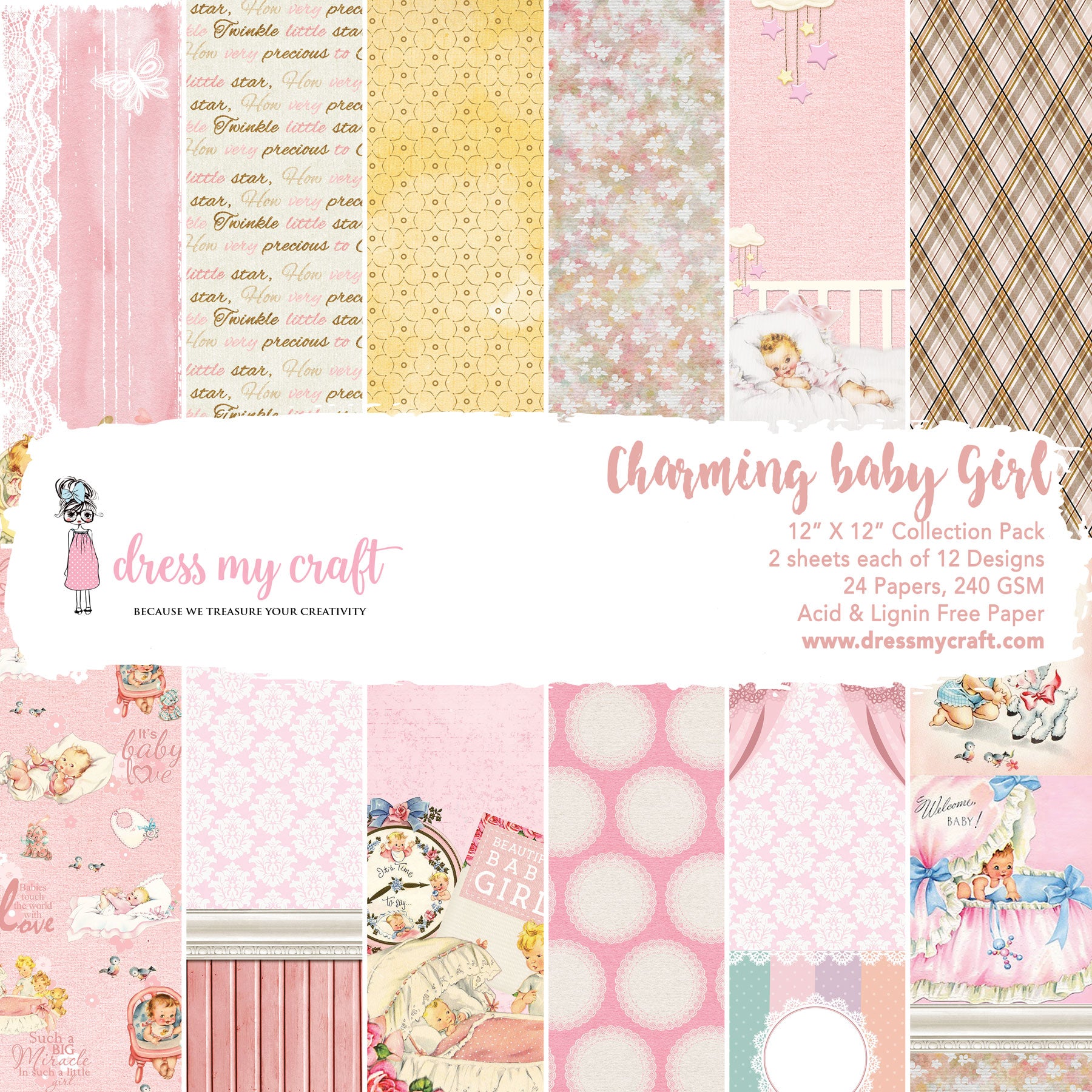 Charming Baby Girl - 12" x 12" Paper Pad