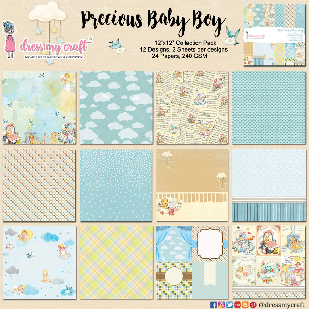 Precious Baby Boy - 12" x 12" Paper Pad