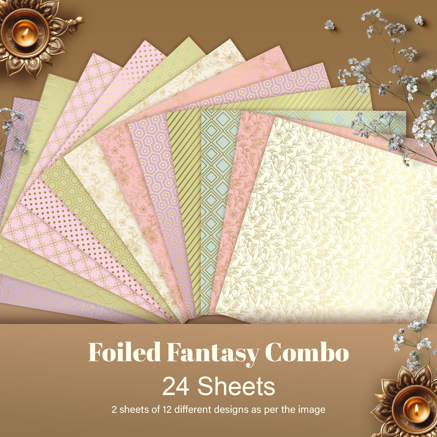 Foiled Fantasy Combo - 12" x 12" (Pack Of 24) Loose Sheets