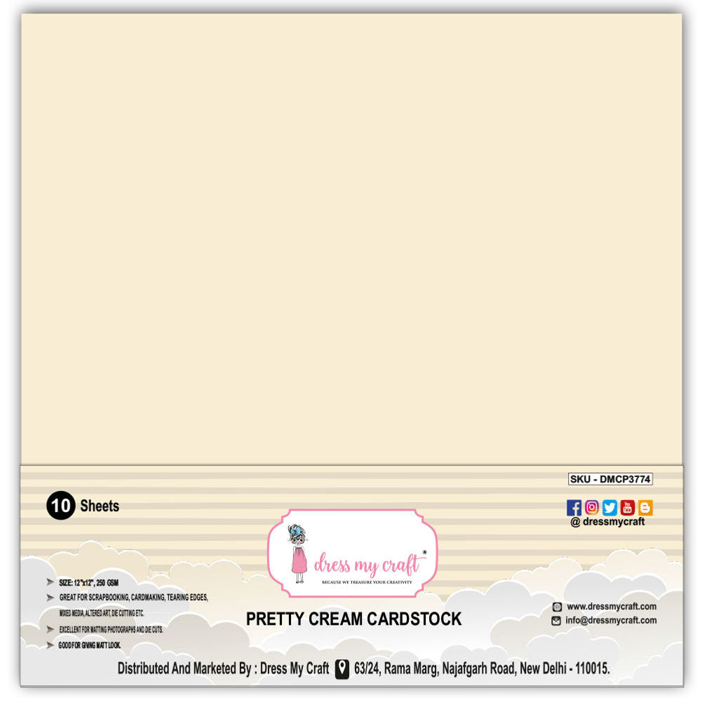 Pretty Cream Cardstock 12" x 12"