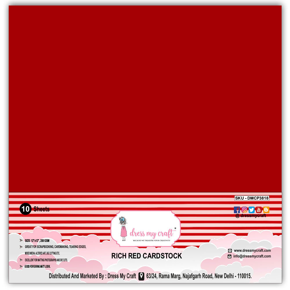 Rich Red Cardstock 12" x 12"