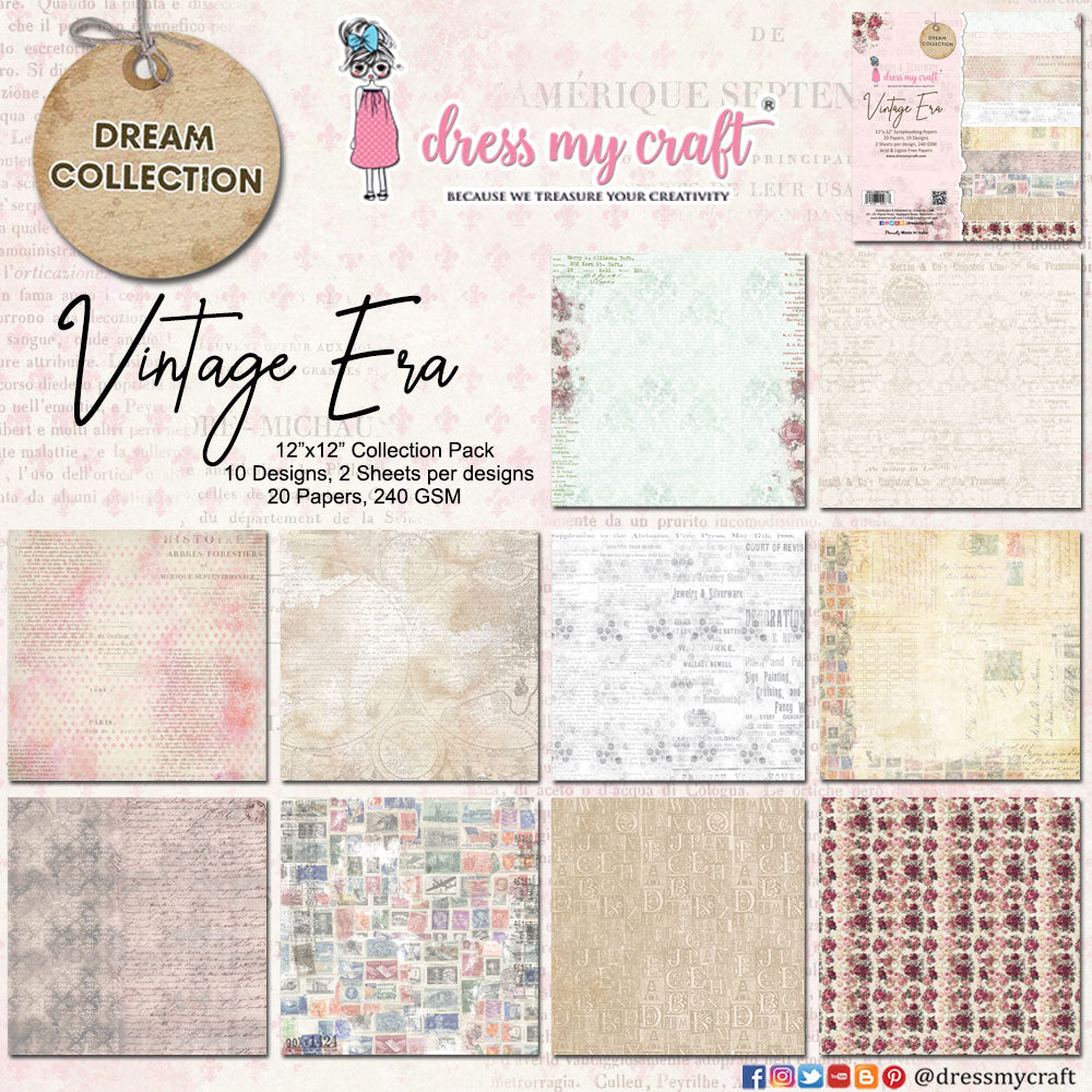 Vintage Era - 12" x 12" Paper Pack