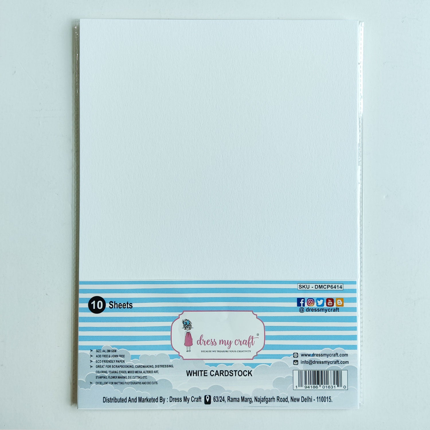 White Cardstock - A4 Size - 280 GSM