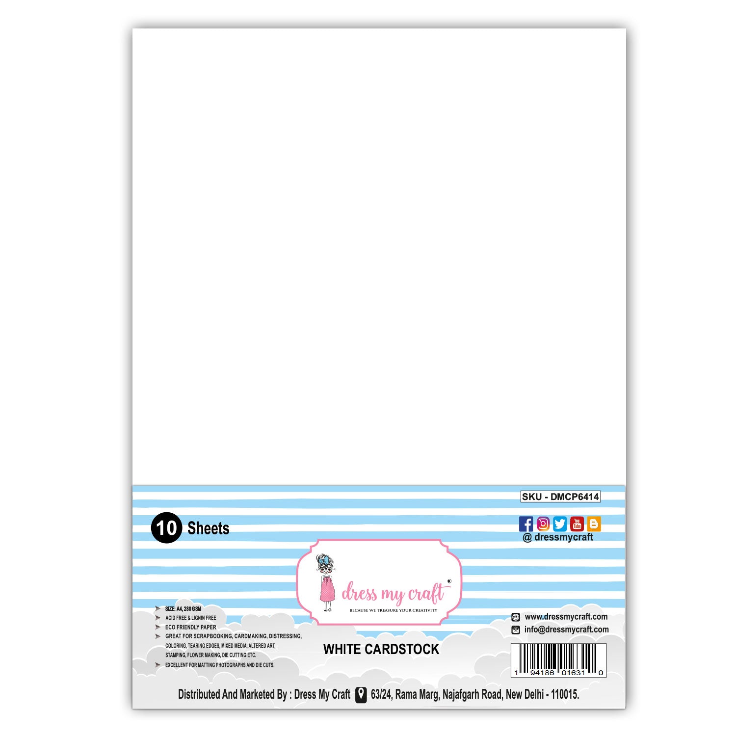White Cardstock - A4 Size - 280 GSM