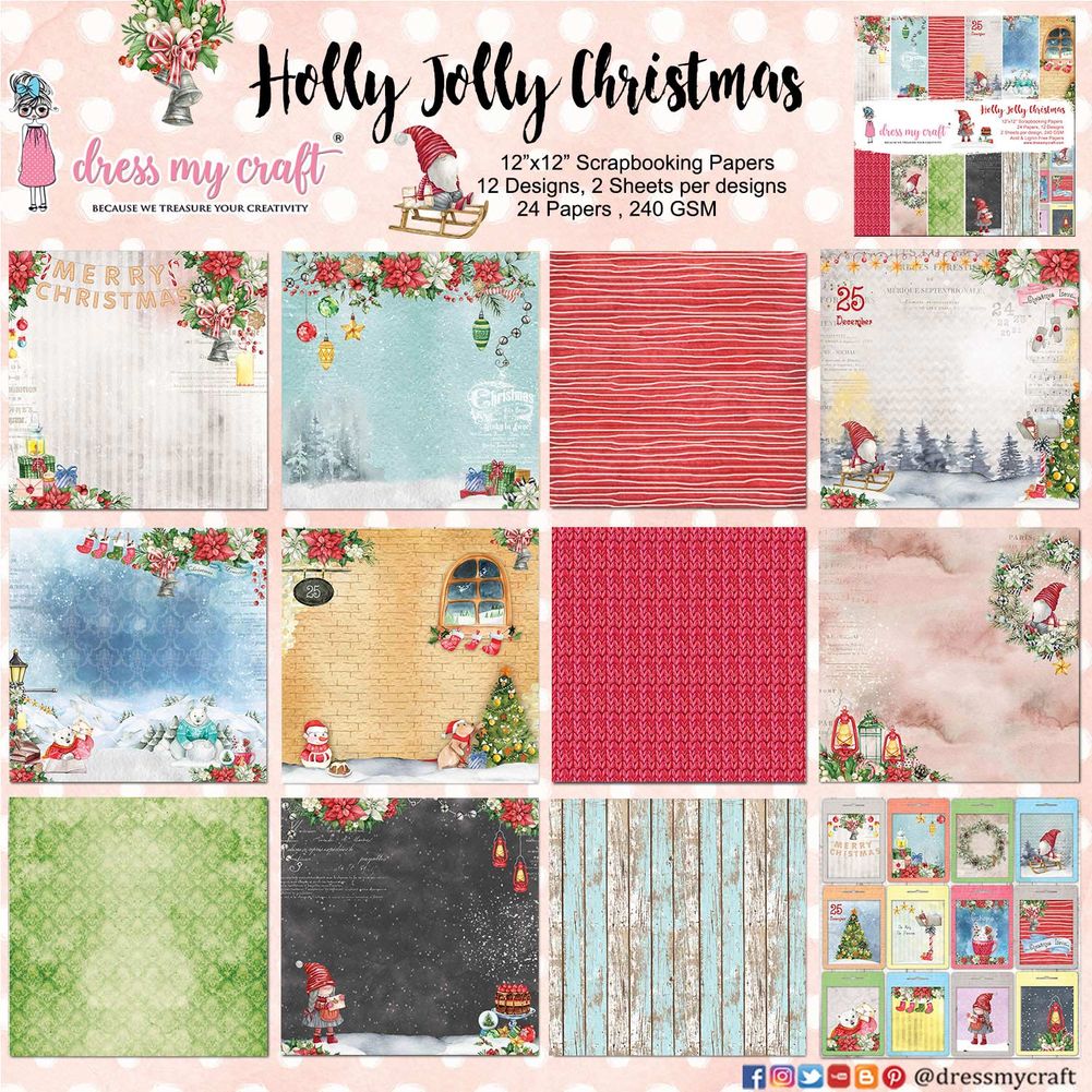 Holly Jolly Christmas  12" X 12" Paper Pad
