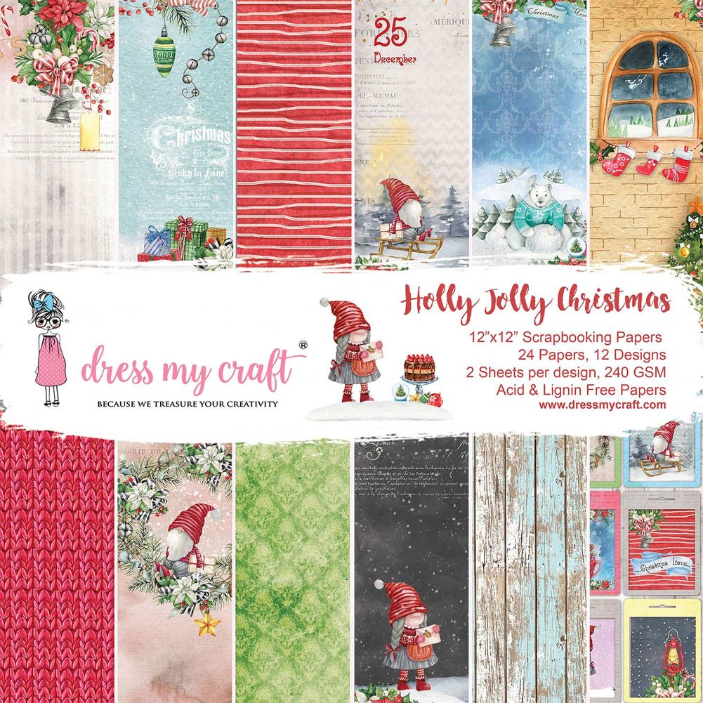 Holly Jolly Christmas  12" X 12" Paper Pad