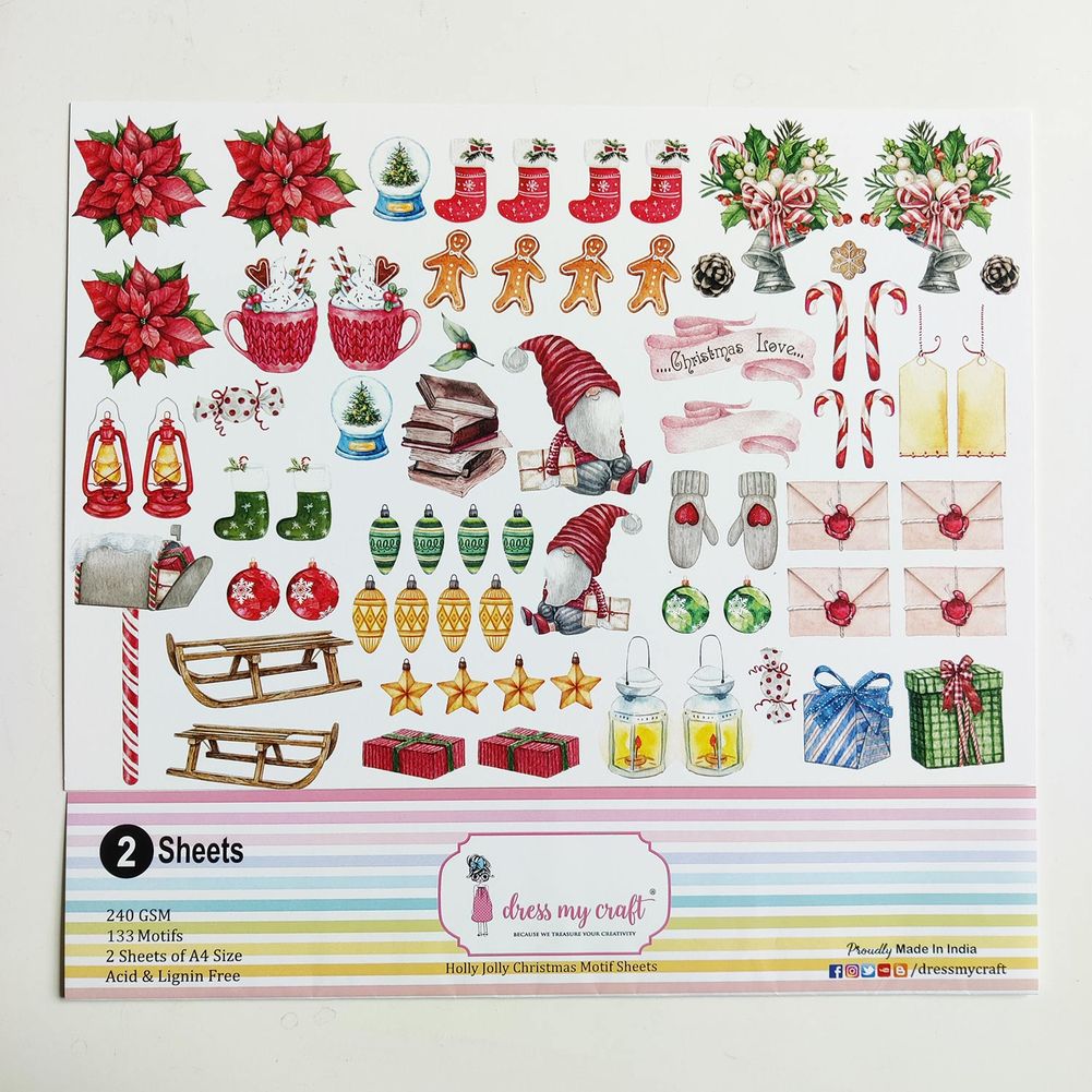 Holly Jolly Christmas Motif Sheets