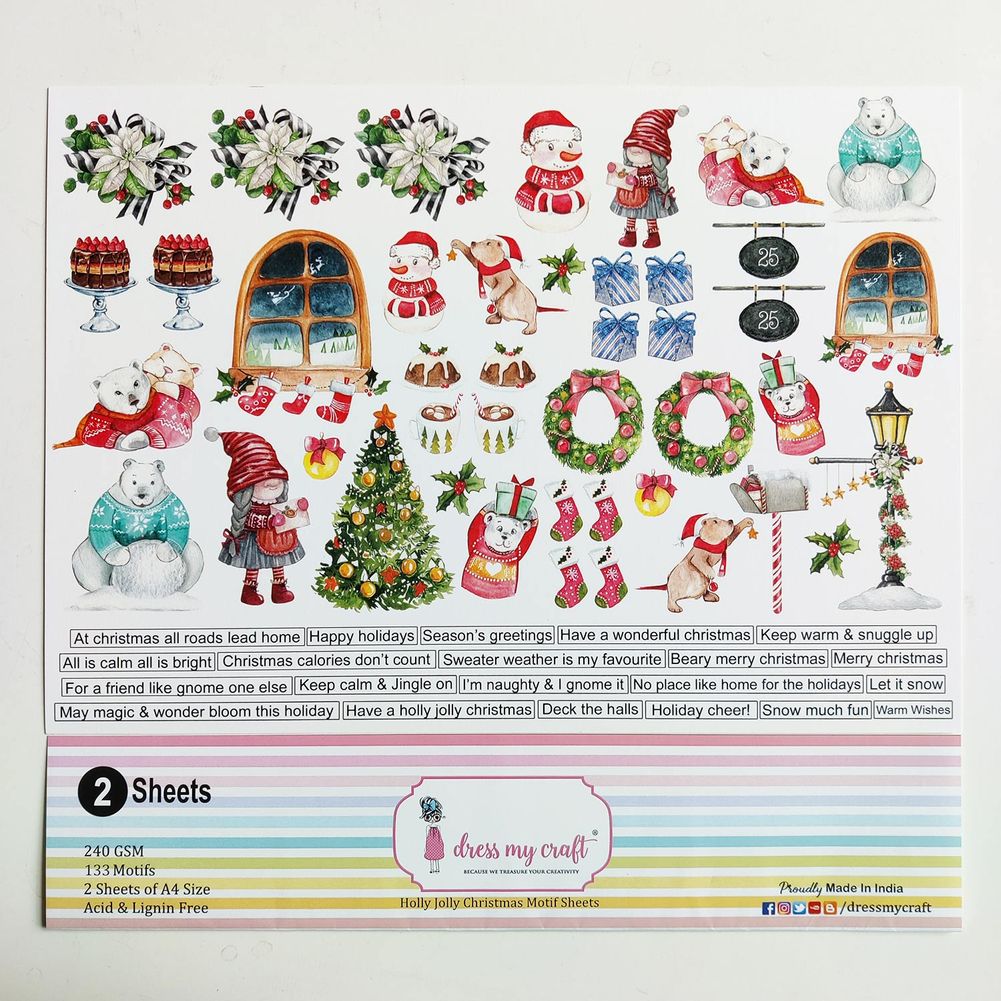 Holly Jolly Christmas Motif Sheets