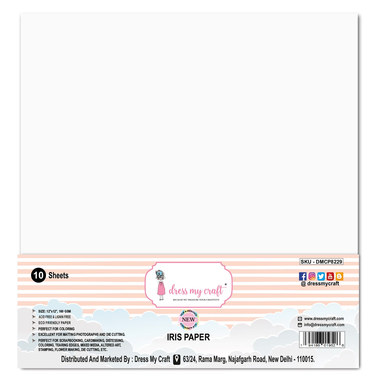 Iris Paper 12" x 12" - 160 gsm (New & Improved)