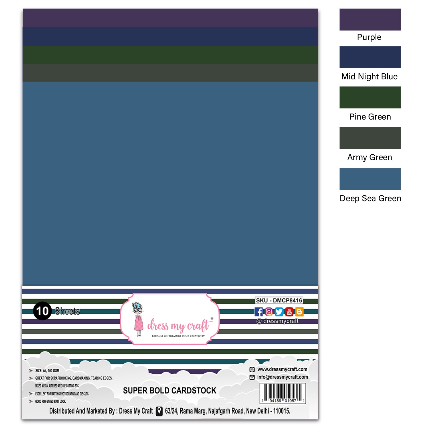 Super Bold Cardstock - A4 (Pack of 10 Sheets)